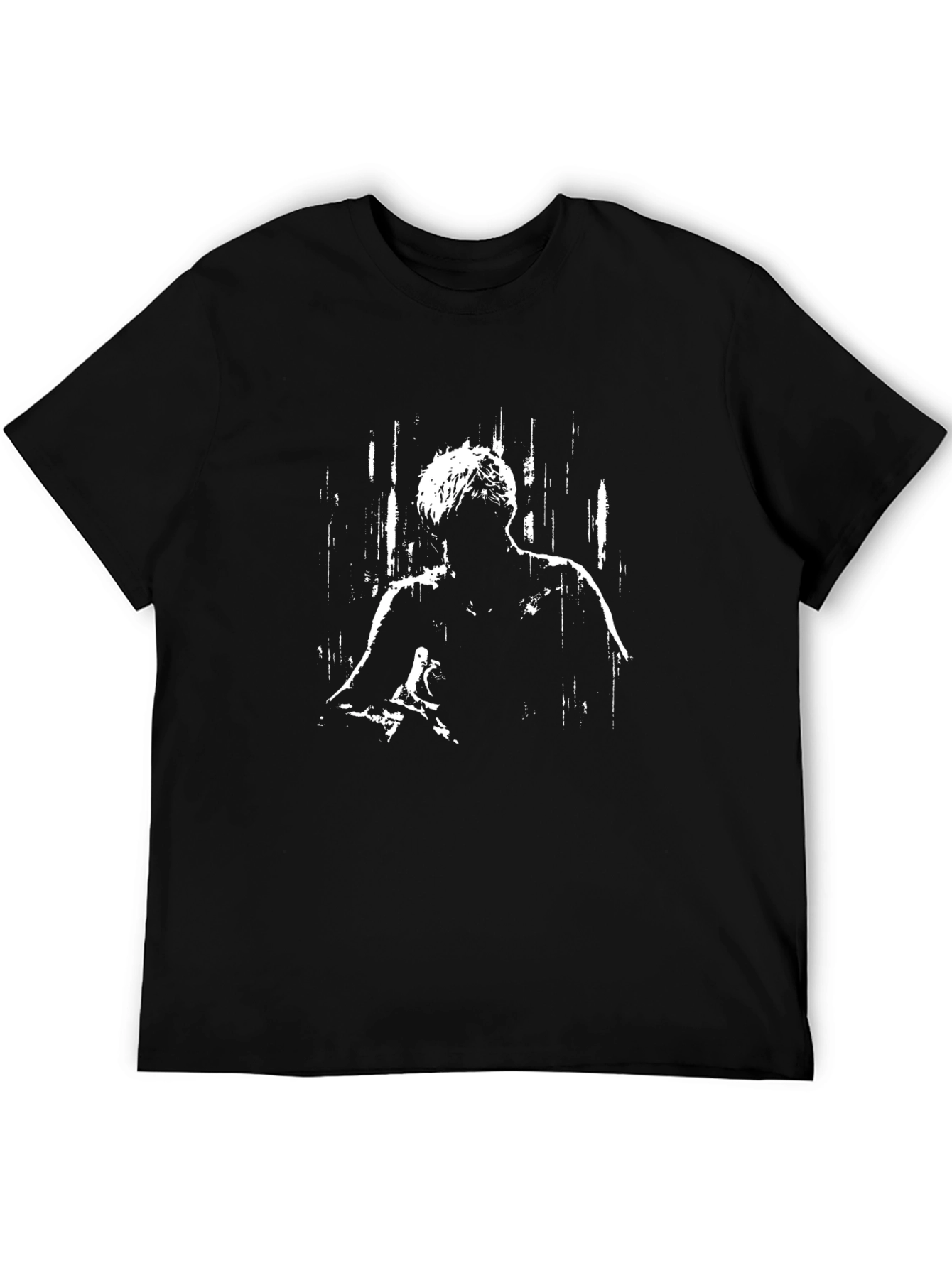 Abstract Silhouette Graphic T-Shirt - Modern Crew Neck Tee