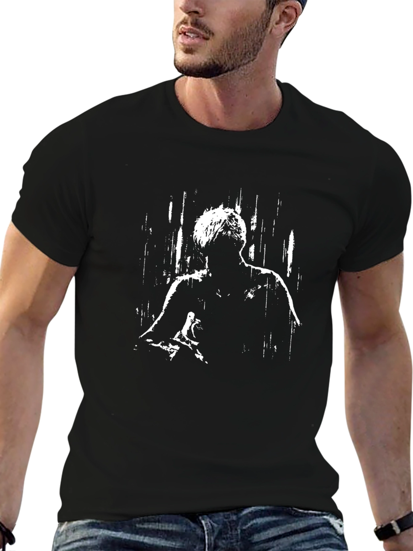 Abstract Silhouette Graphic T-Shirt - Modern Crew Neck Tee