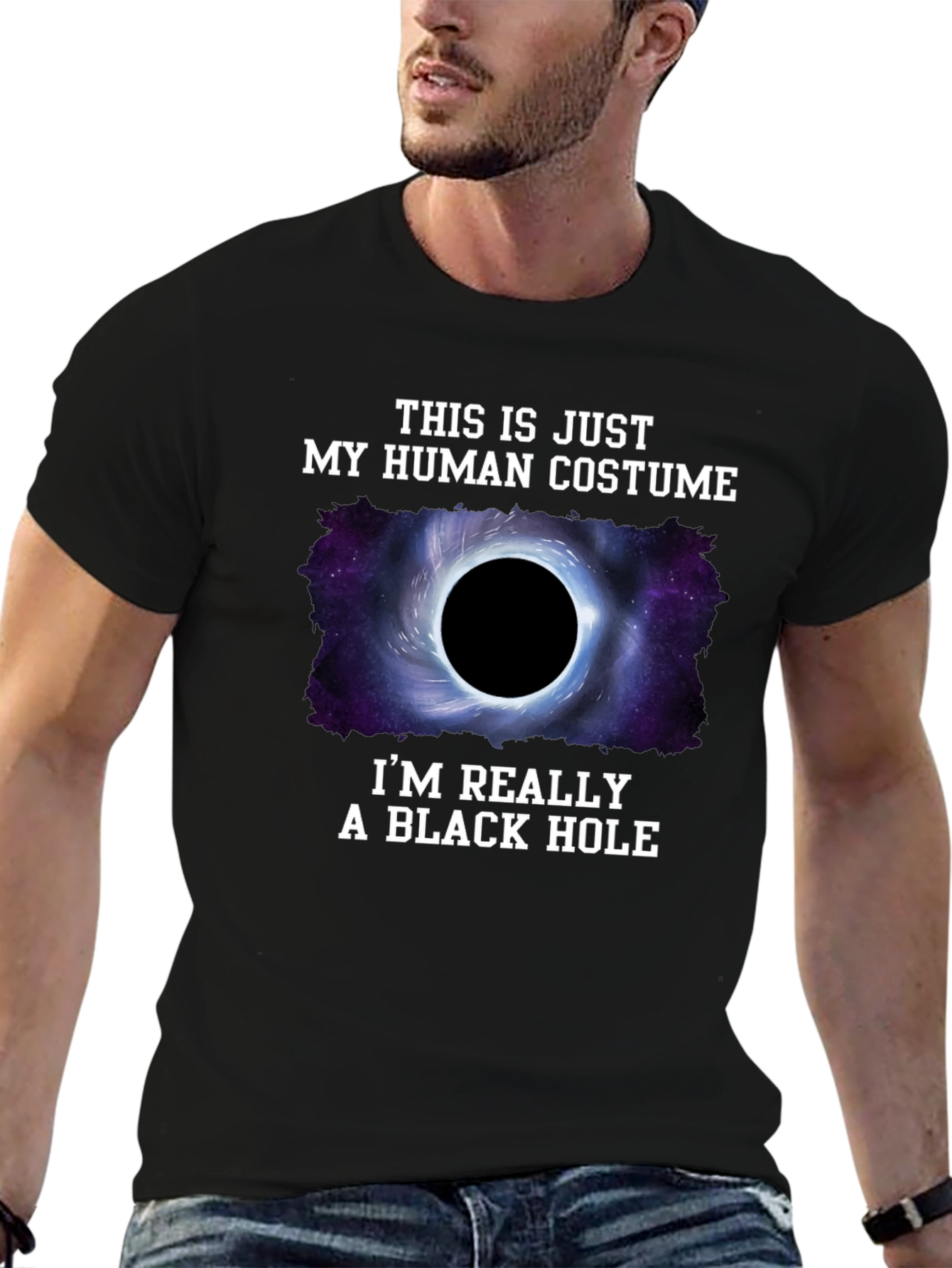 Human Costume Black Hole T-Shirt - Funny Graphic Tee