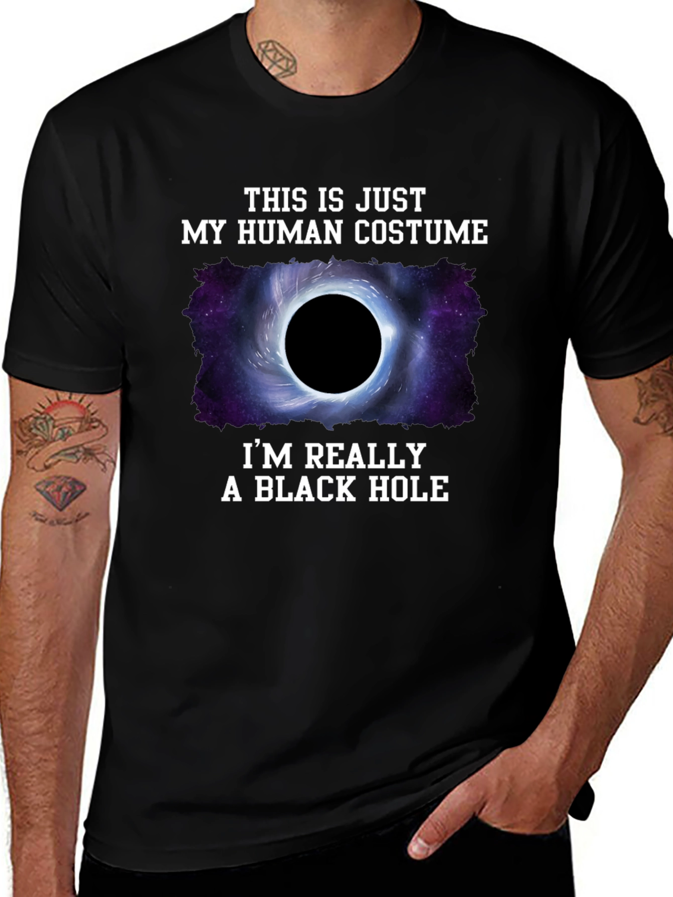 Human Costume Black Hole T-Shirt - Funny Graphic Tee