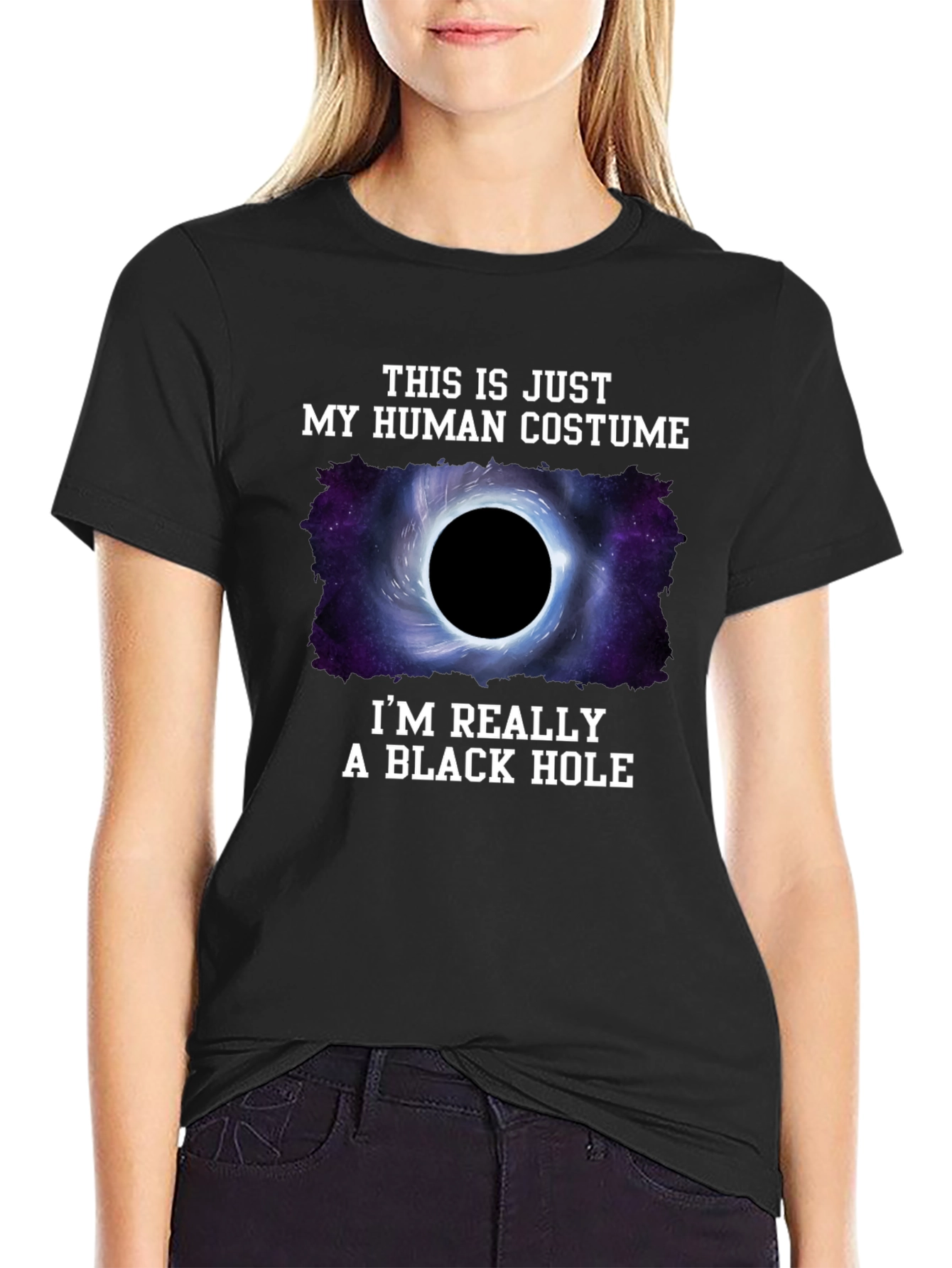 Human Costume Black Hole T-Shirt - Funny Graphic Tee