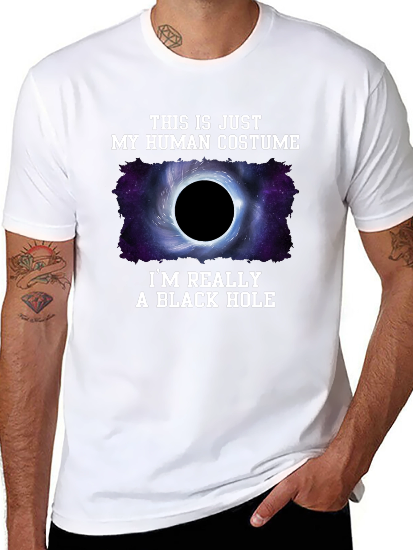 Human Costume Black Hole T-Shirt - Funny Graphic Tee