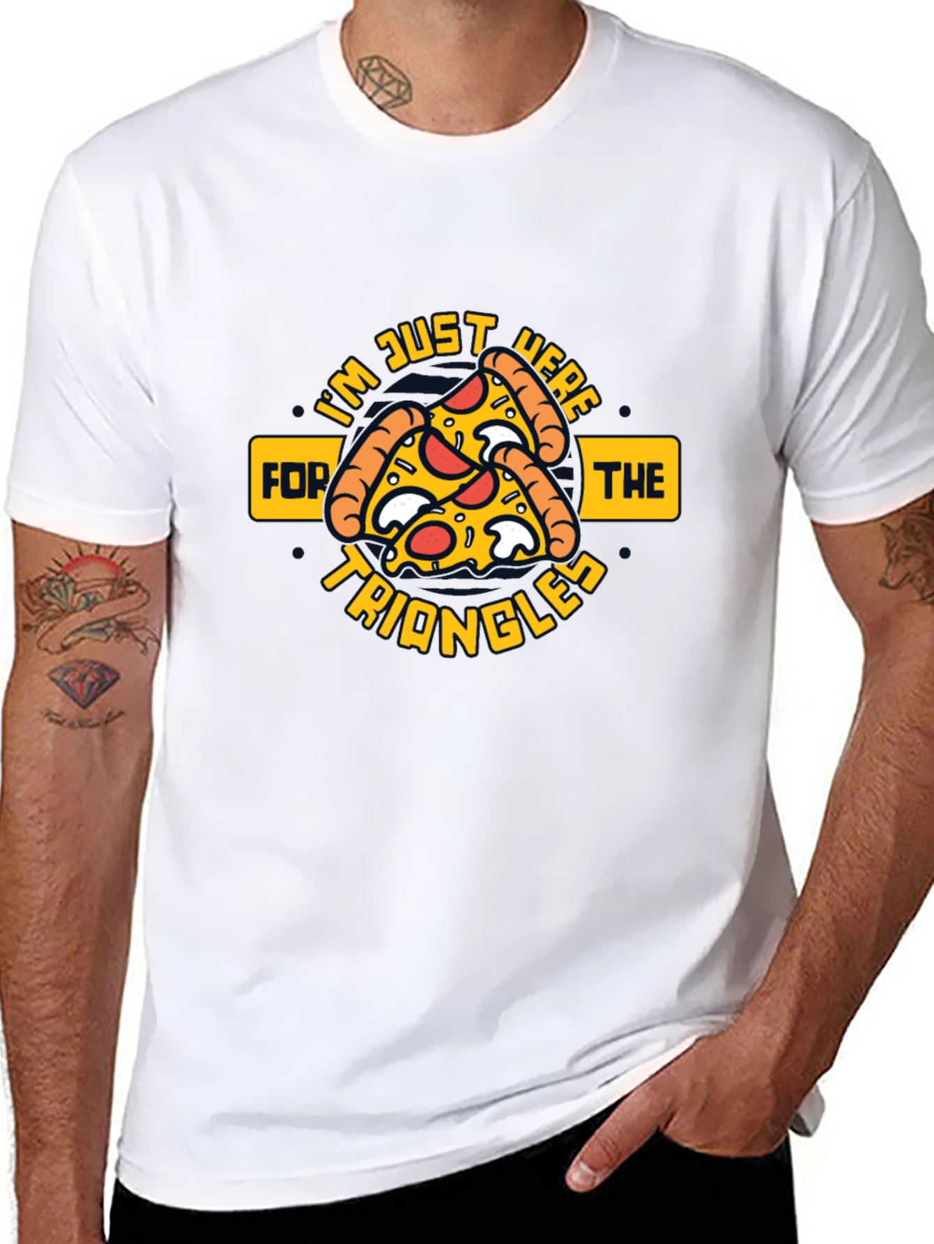 Pizza Triangles Graphic Tee - Quirky Foodie Apparel