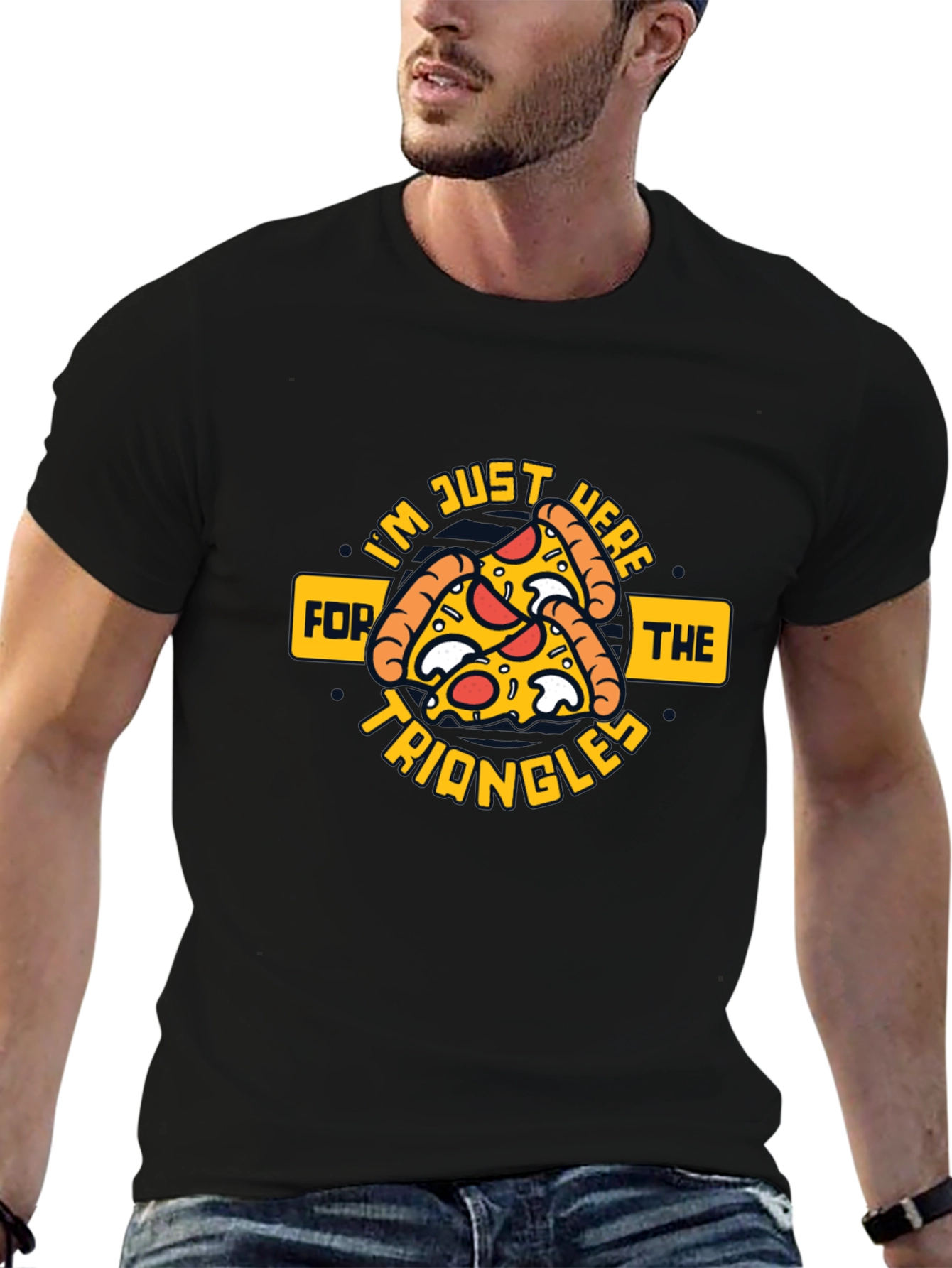 Pizza Triangles Graphic Tee - Quirky Foodie Apparel