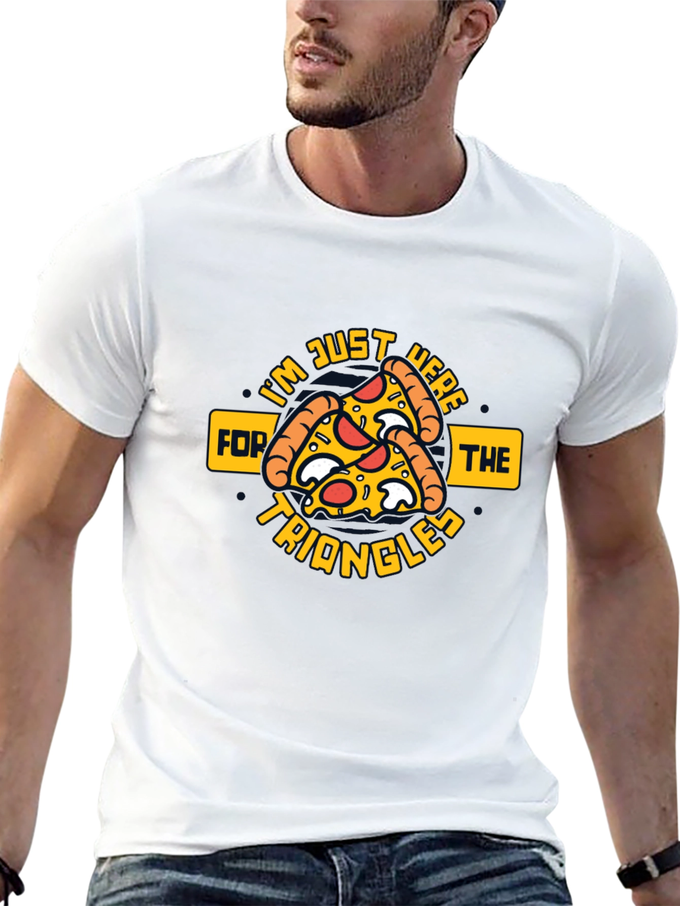 Pizza Triangles Graphic Tee - Quirky Foodie Apparel