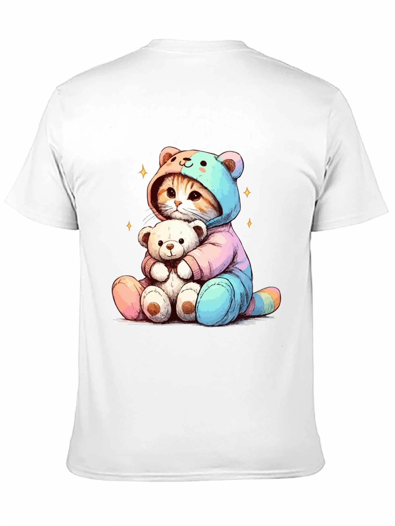 Cute Cat Teddy Bear Hug T-Shirt