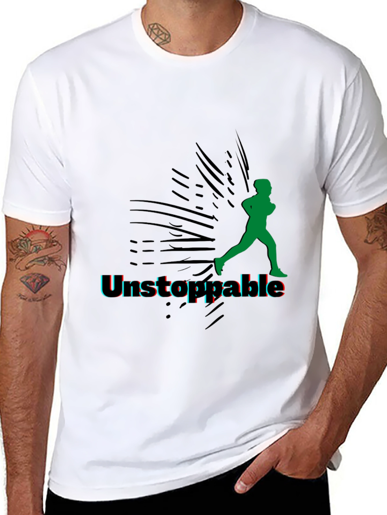 Unstoppable Running Graphic Black Tee