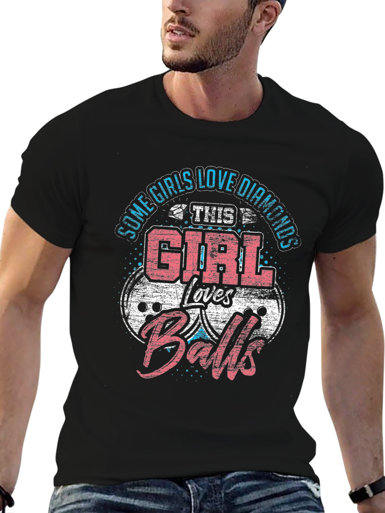 Girl Loves Balls T-Shirt - Humorous Design