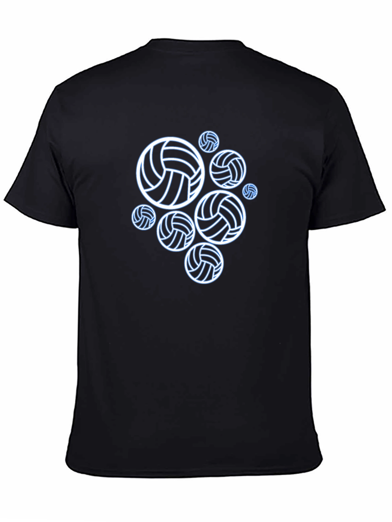 Volleyball Graphic Tee - Black Cotton T-Shirt