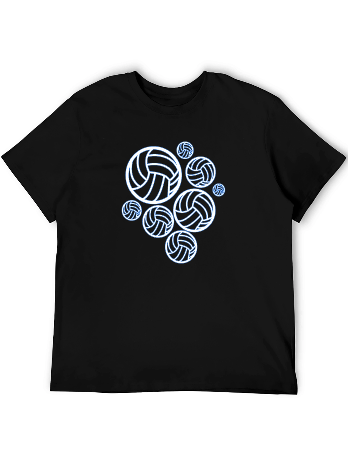 Volleyball Graphic Tee - Black Cotton T-Shirt