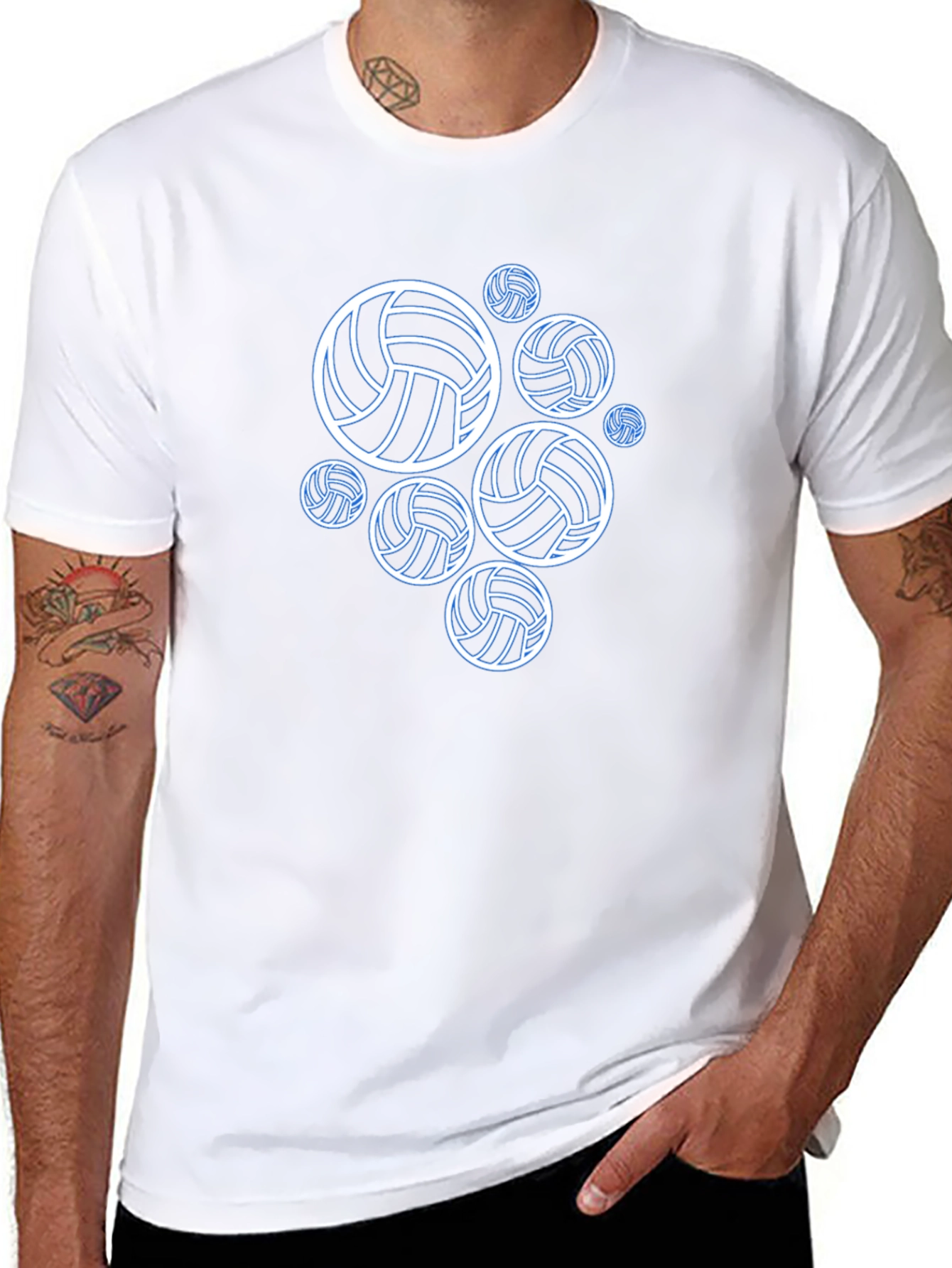 Volleyball Graphic Tee - Black Cotton T-Shirt