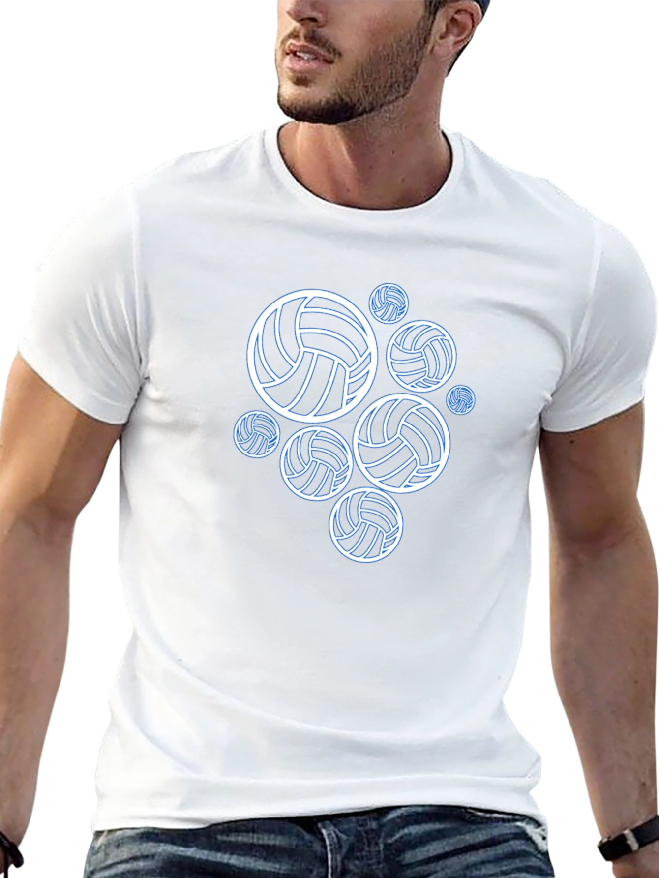Volleyball Graphic Tee - Black Cotton T-Shirt