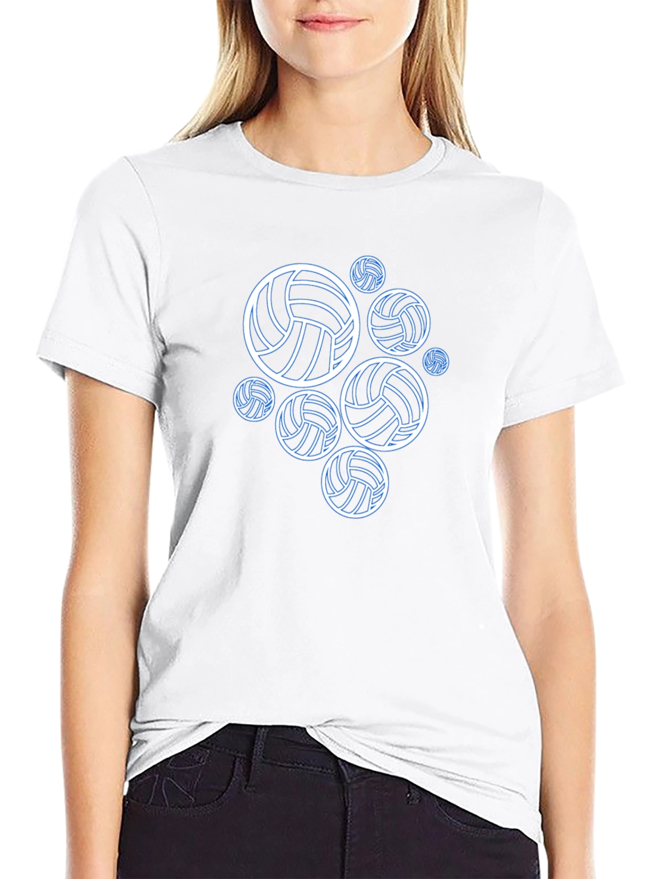 Volleyball Graphic Tee - Black Cotton T-Shirt