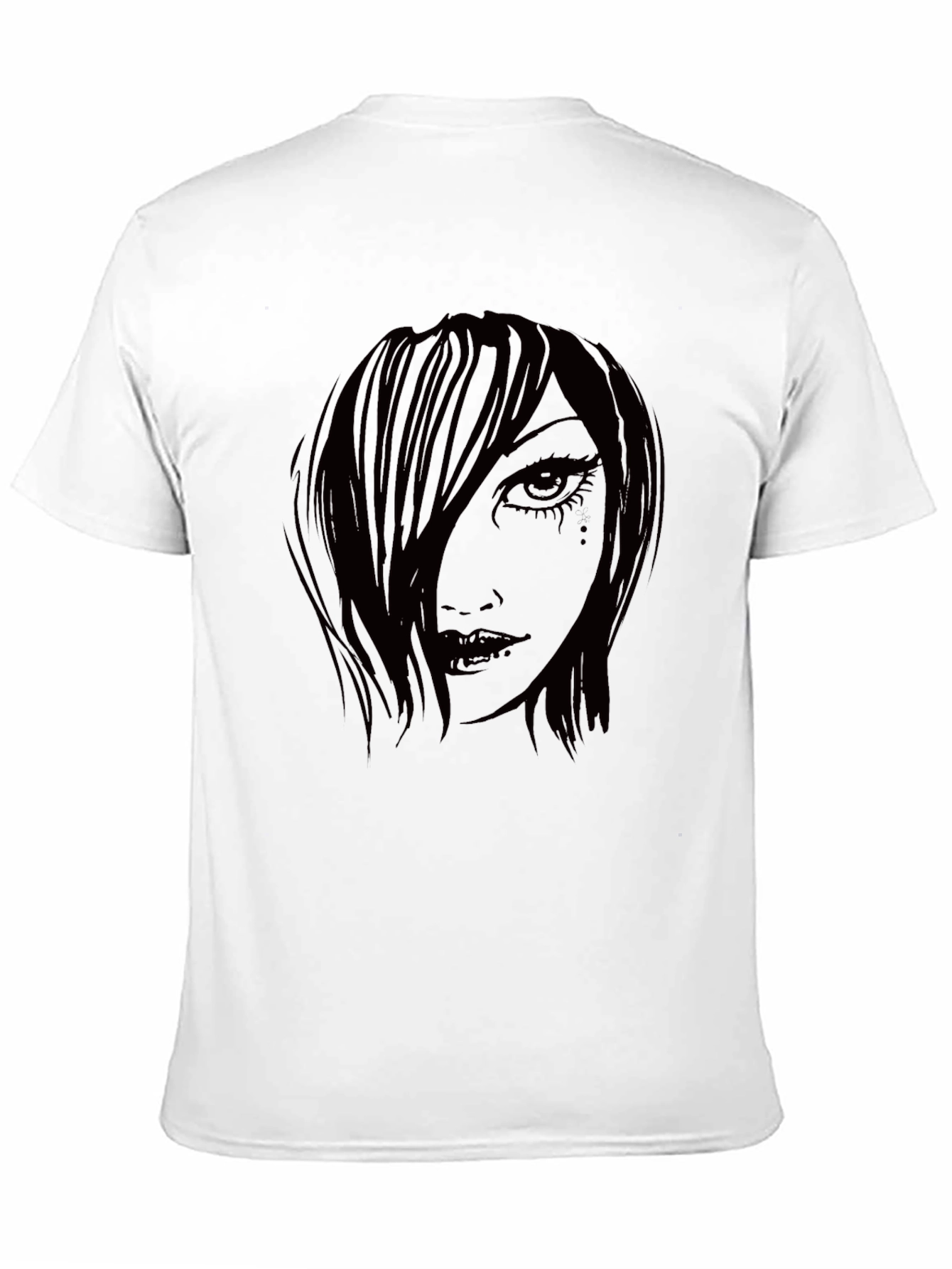 Gothic Girl Graphic Print Black T-Shirt
