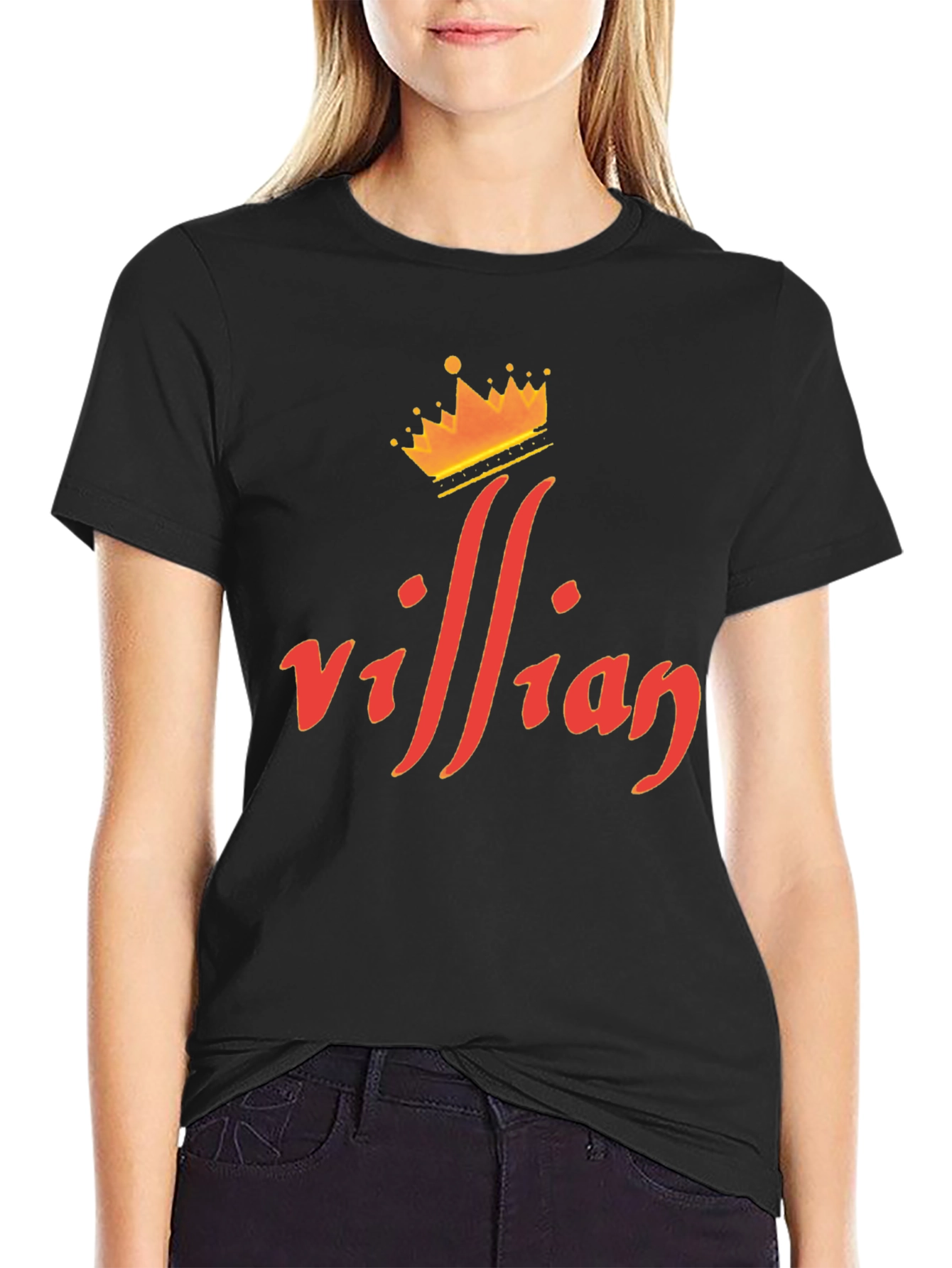 Villain Crown Graphic Tee - Premium Black T-Shirt