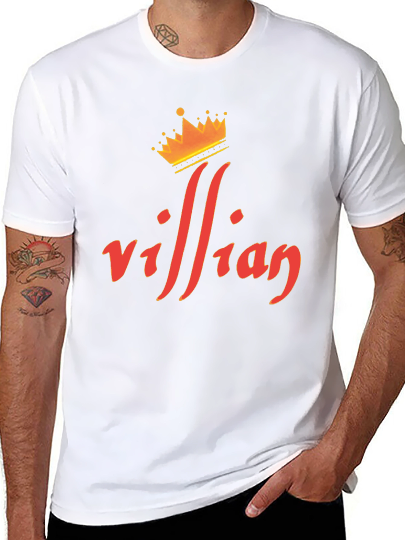 Villain Crown Graphic Tee - Premium Black T-Shirt