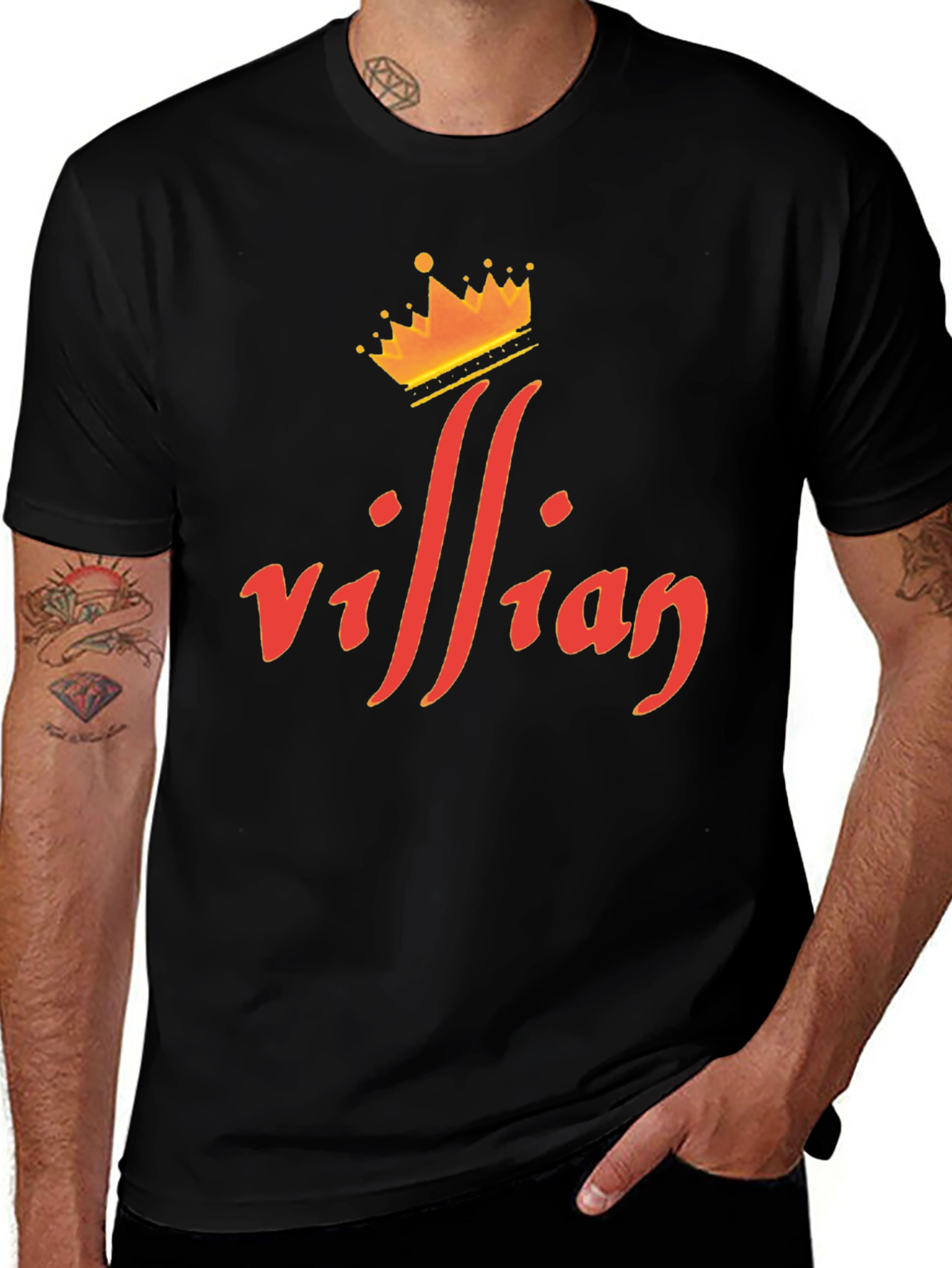 Villain Crown Graphic Tee - Premium Black T-Shirt