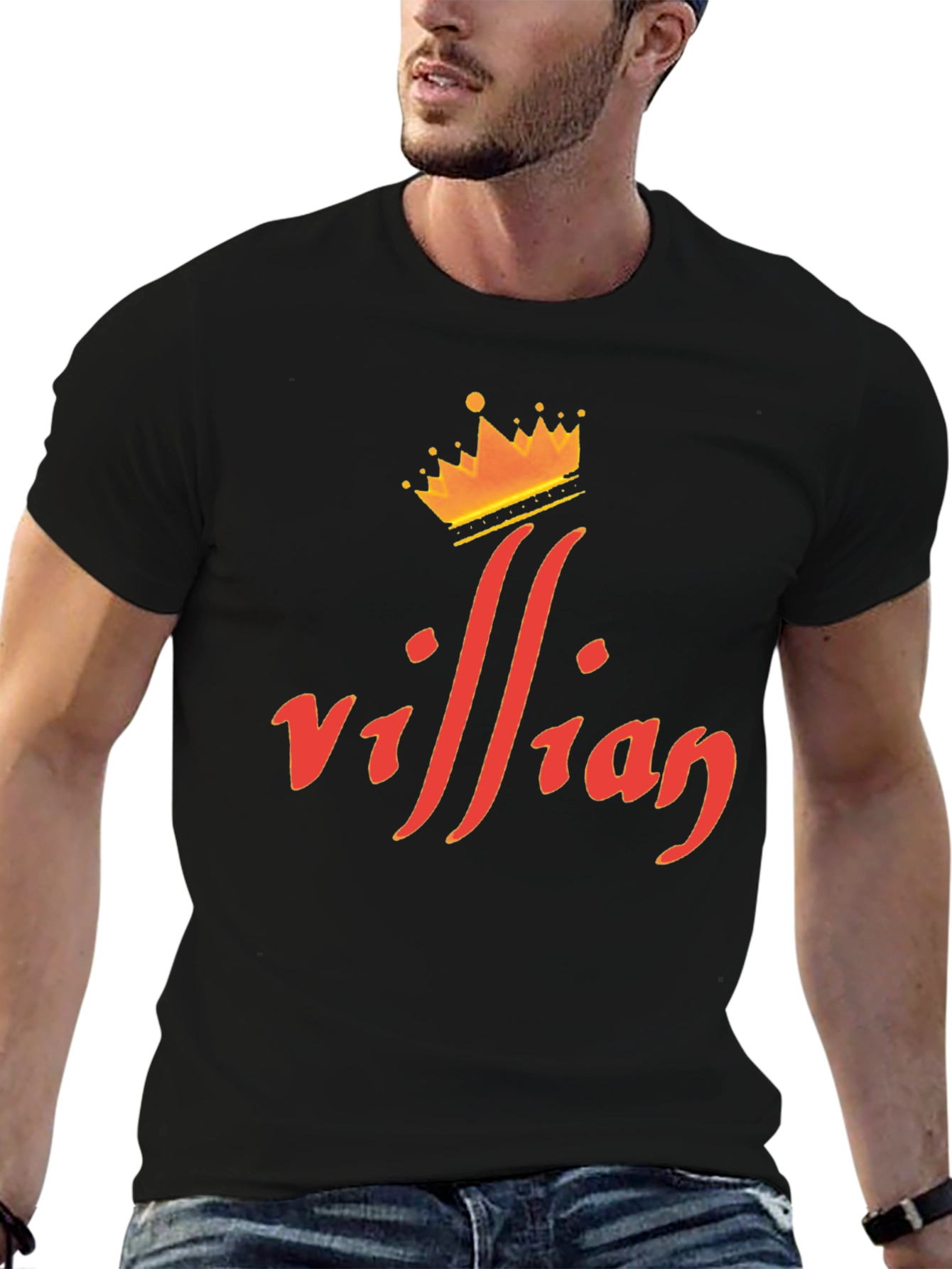 Villain Crown Graphic Tee - Premium Black T-Shirt
