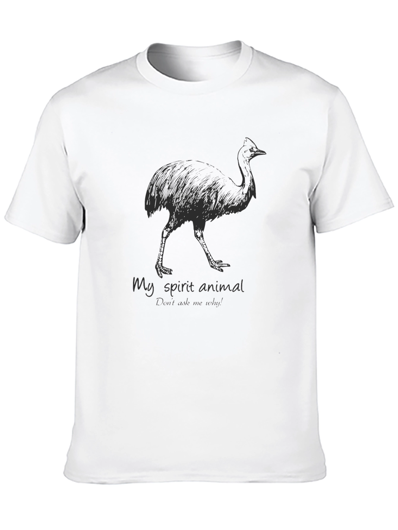 Spirit Animal Emu Graphic T-Shirt - Black