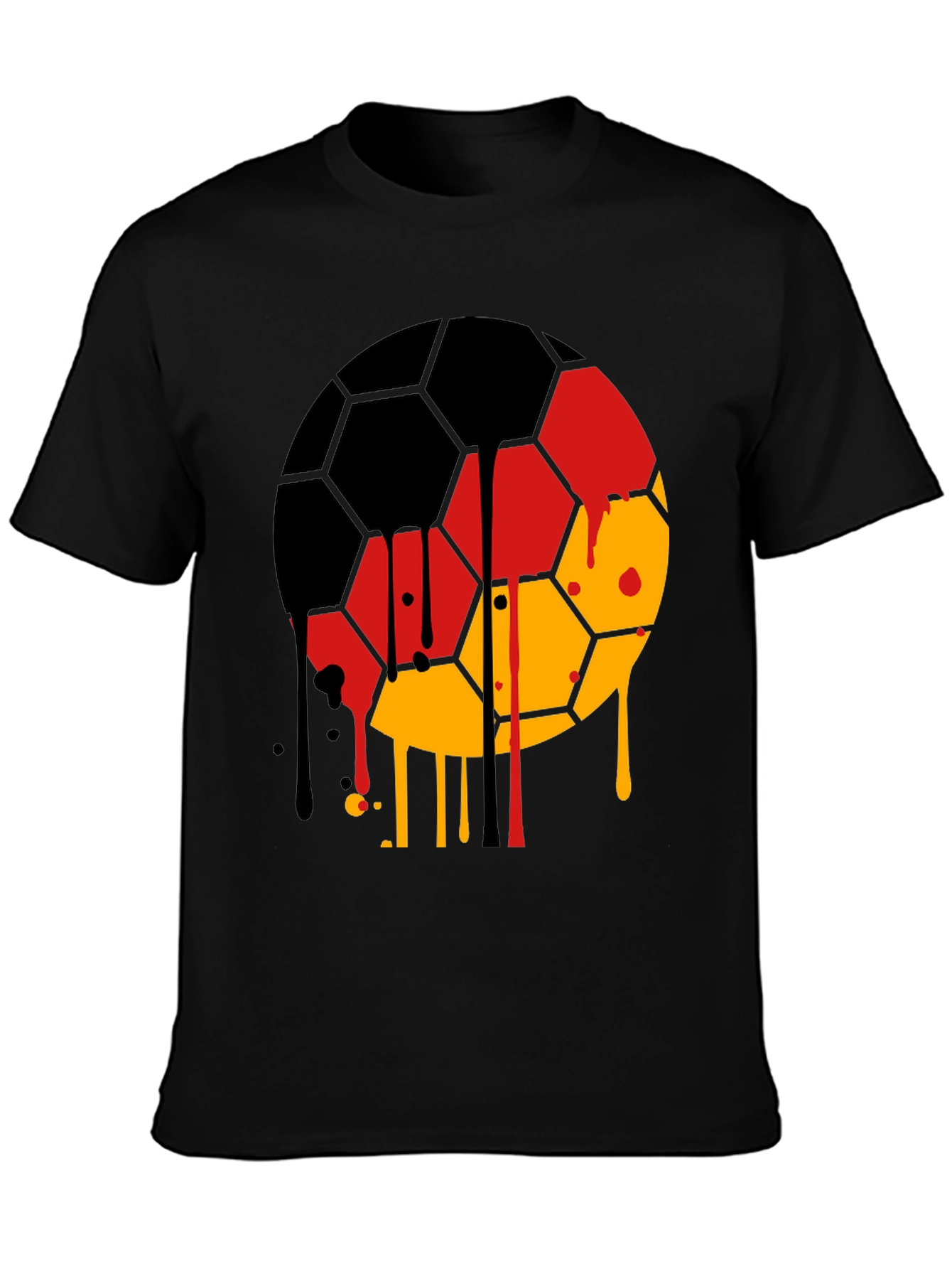 Germany Flag Soccer Ball Drip T-Shirt