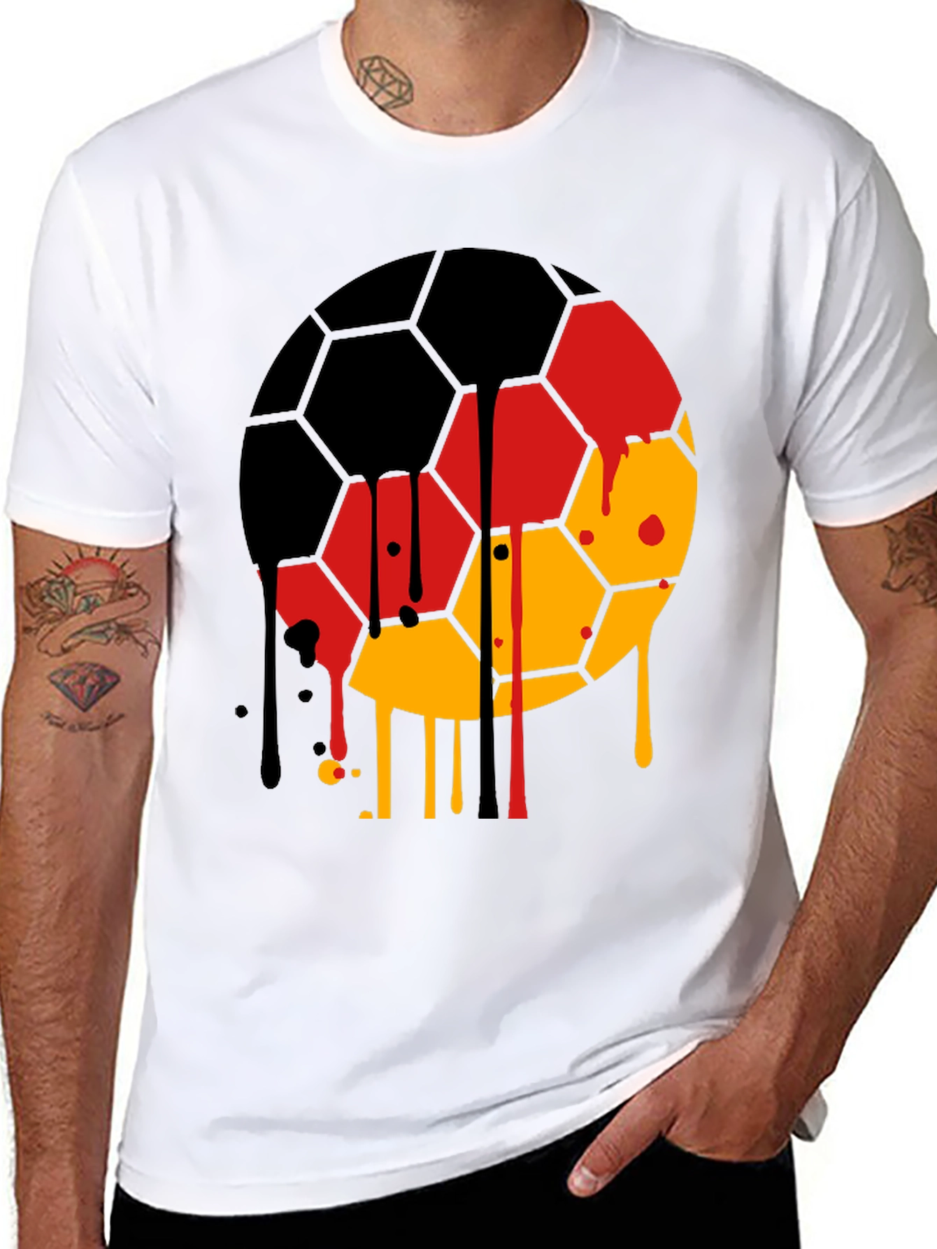 Germany Flag Soccer Ball Drip T-Shirt
