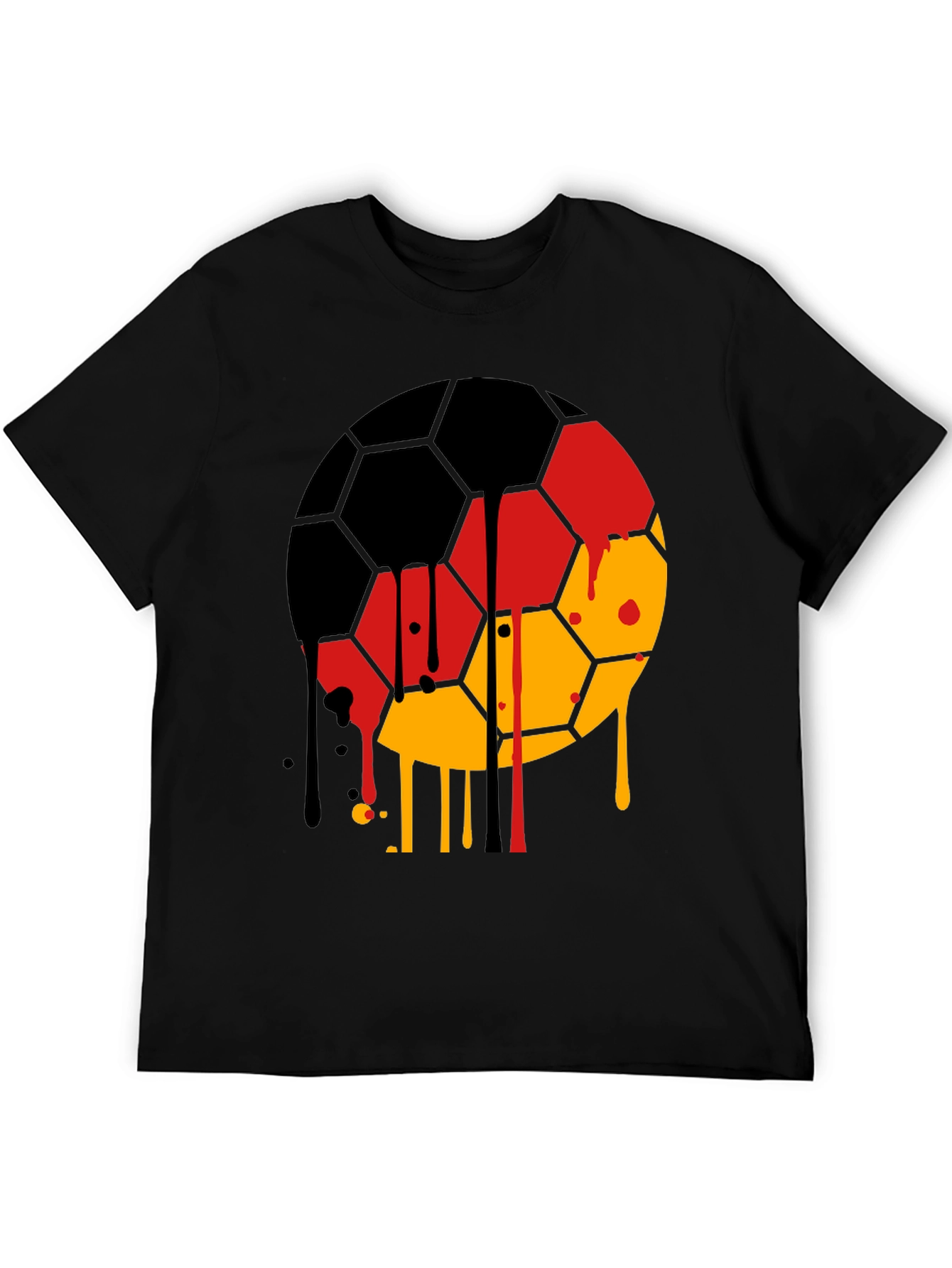 Germany Flag Soccer Ball Drip T-Shirt