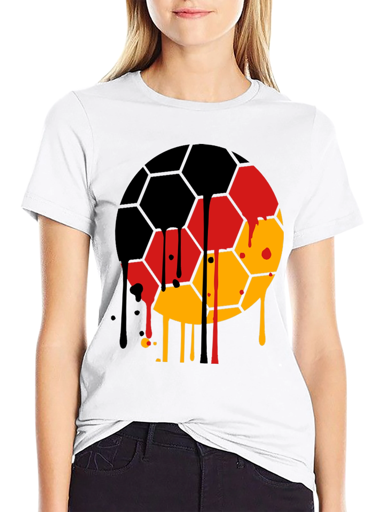 Germany Flag Soccer Ball Drip T-Shirt