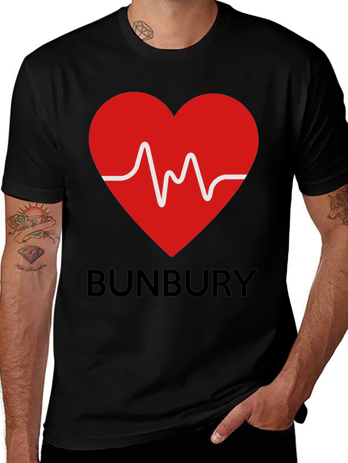 Bunbury Heartbeat T-Shirt - Black