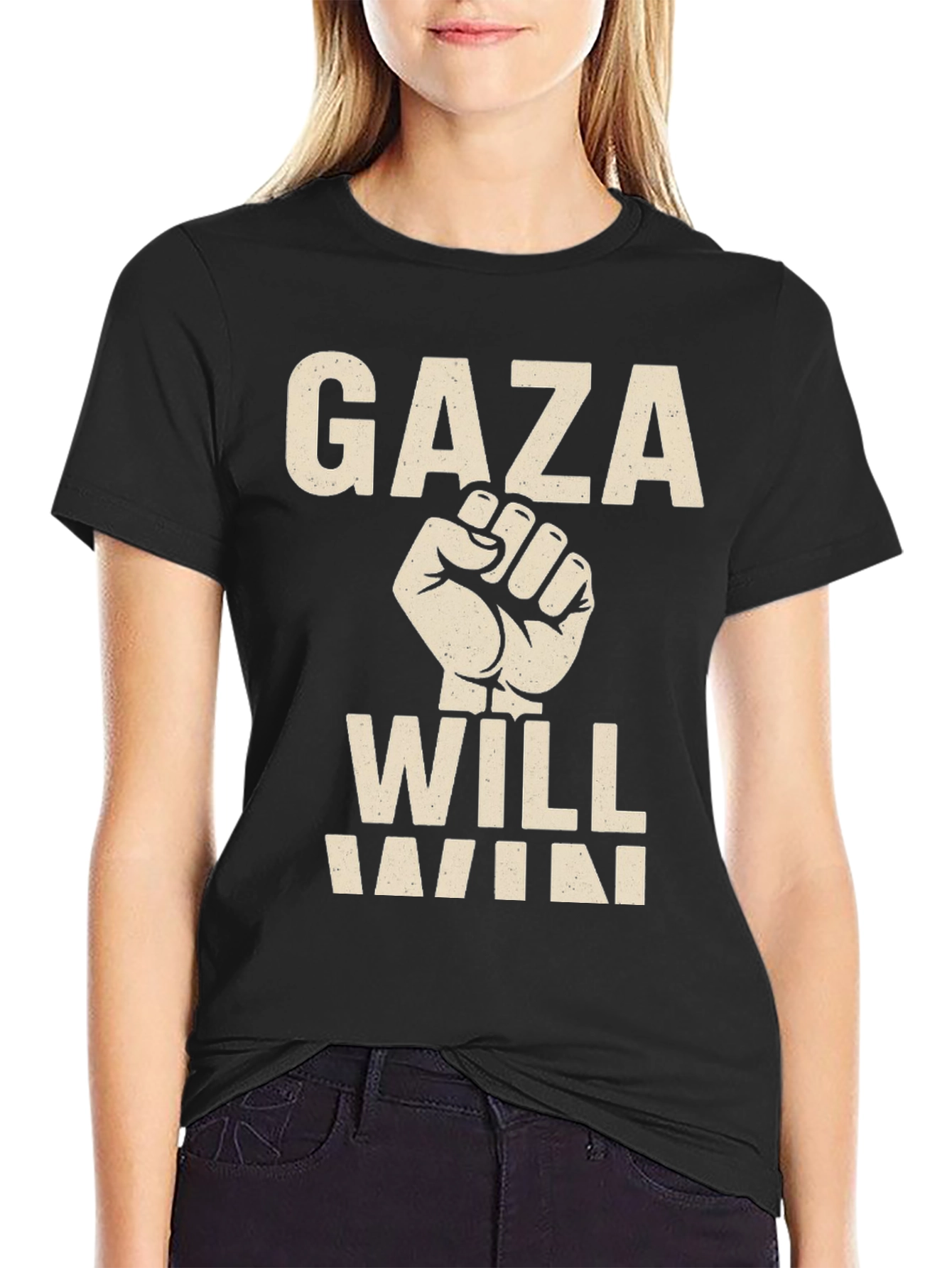 Gaza Will Win Fist T-Shirt - Black