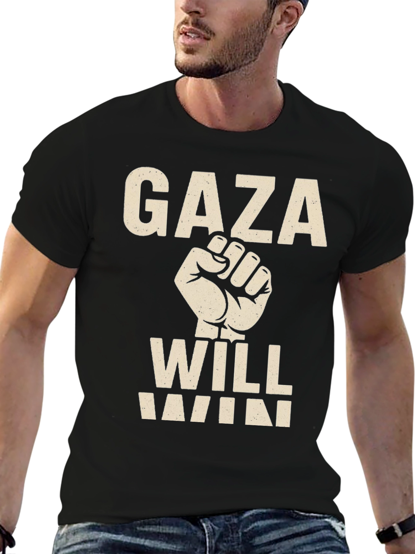 Gaza Will Win Fist T-Shirt - Black