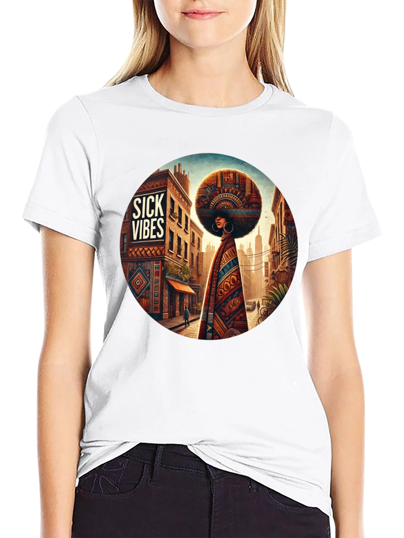 Sick Vibes Afrocentric Graphic Tee