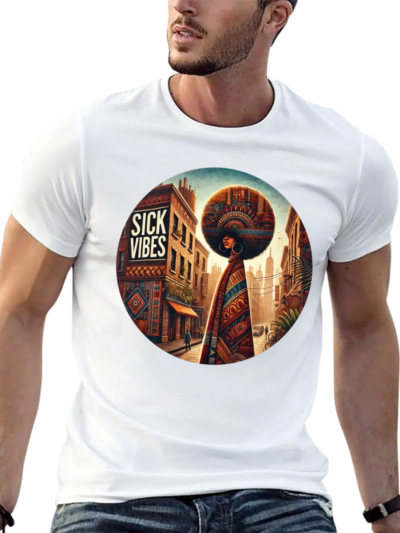 Sick Vibes Afrocentric Graphic Tee