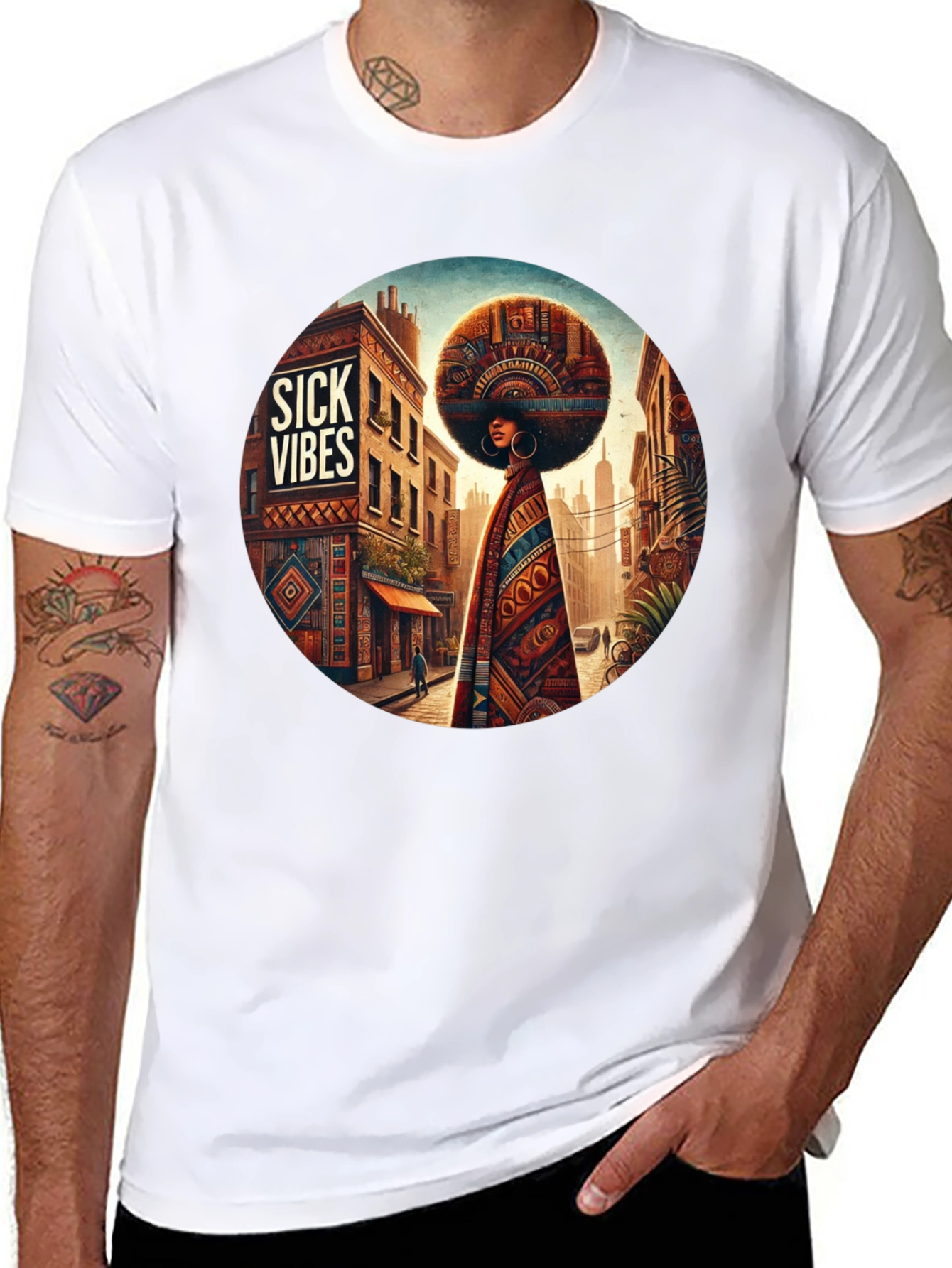 Sick Vibes Afrocentric Graphic Tee