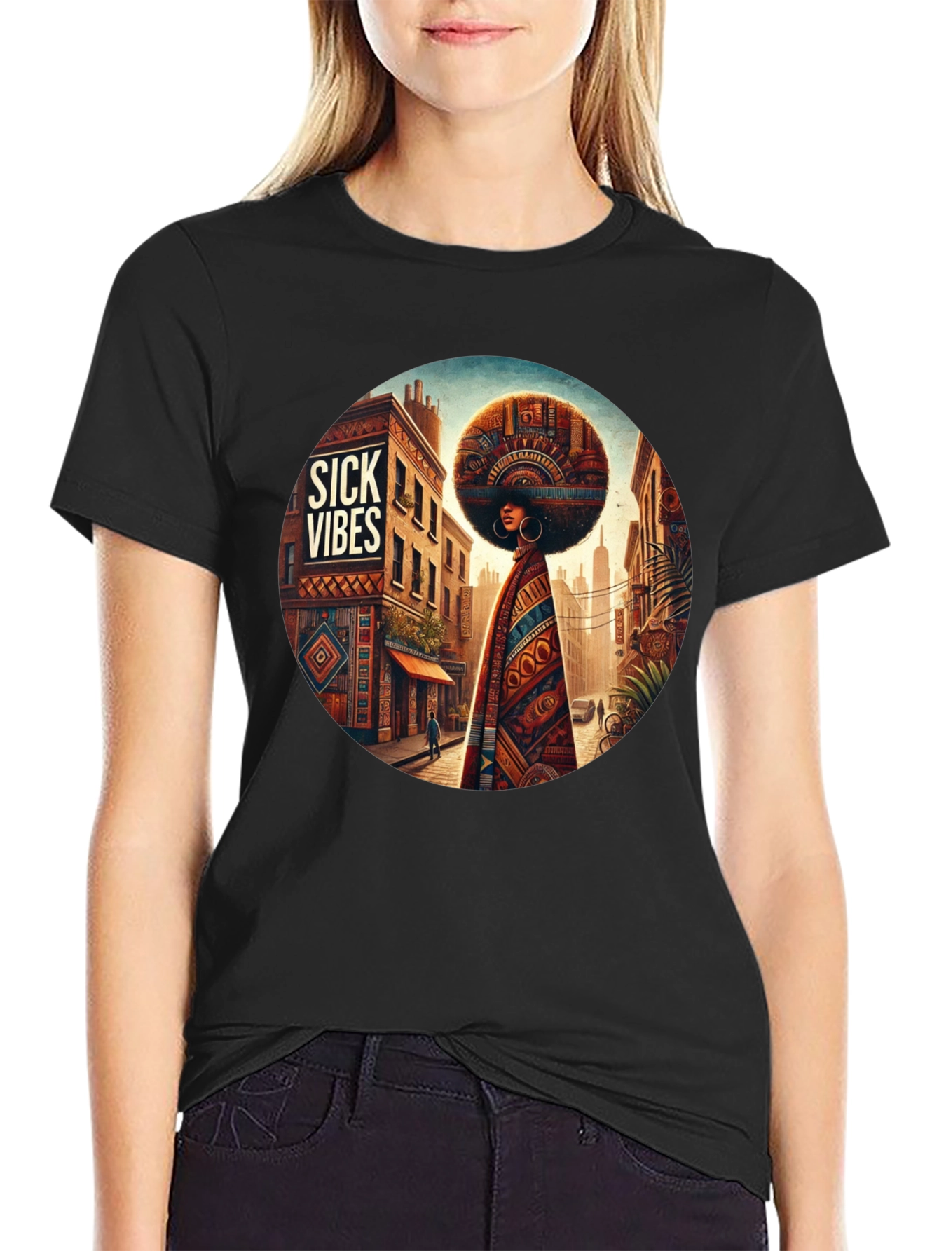 Sick Vibes Afrocentric Graphic Tee