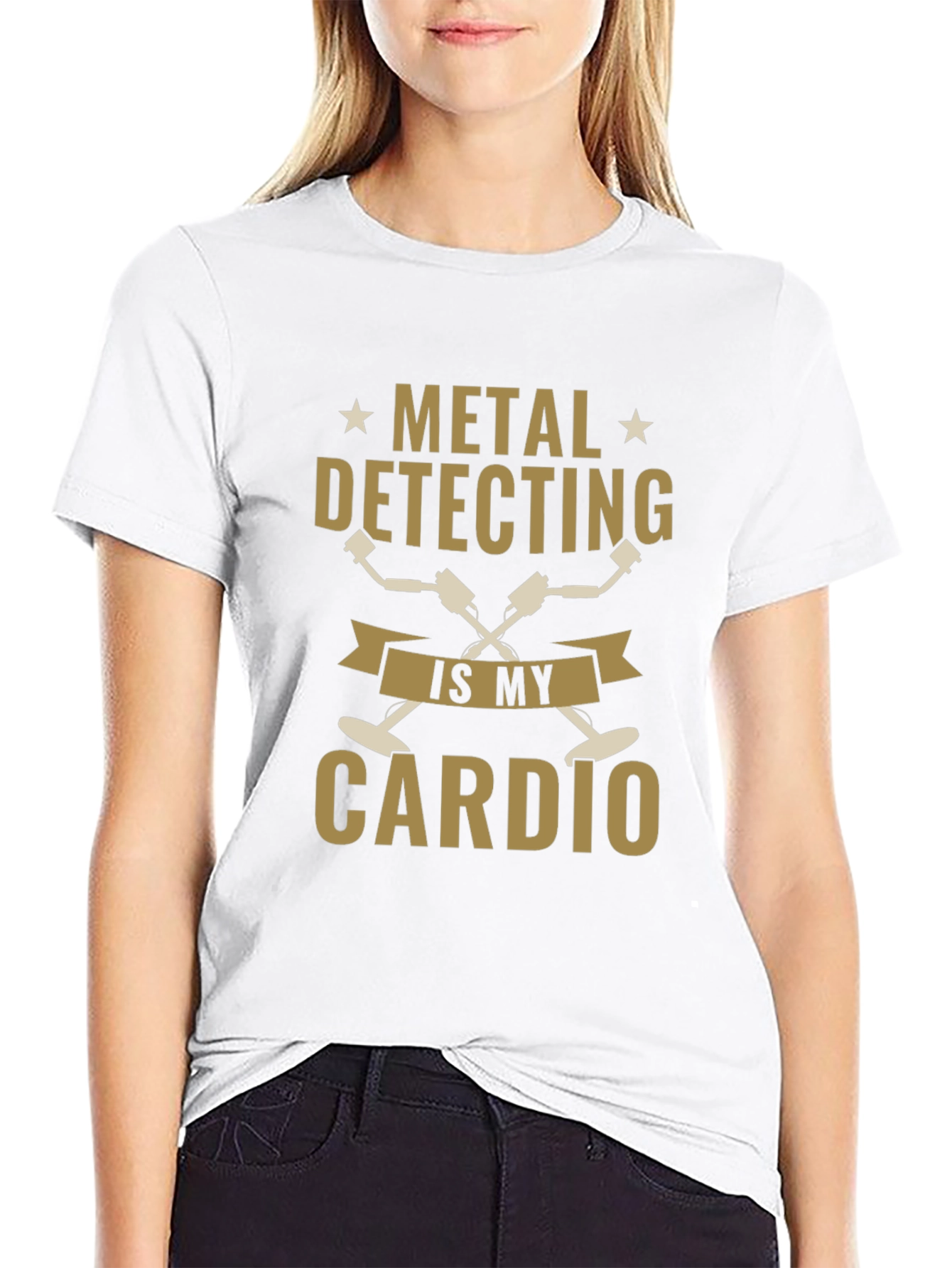 Metal Detecting is My Cardio Black T-Shirt