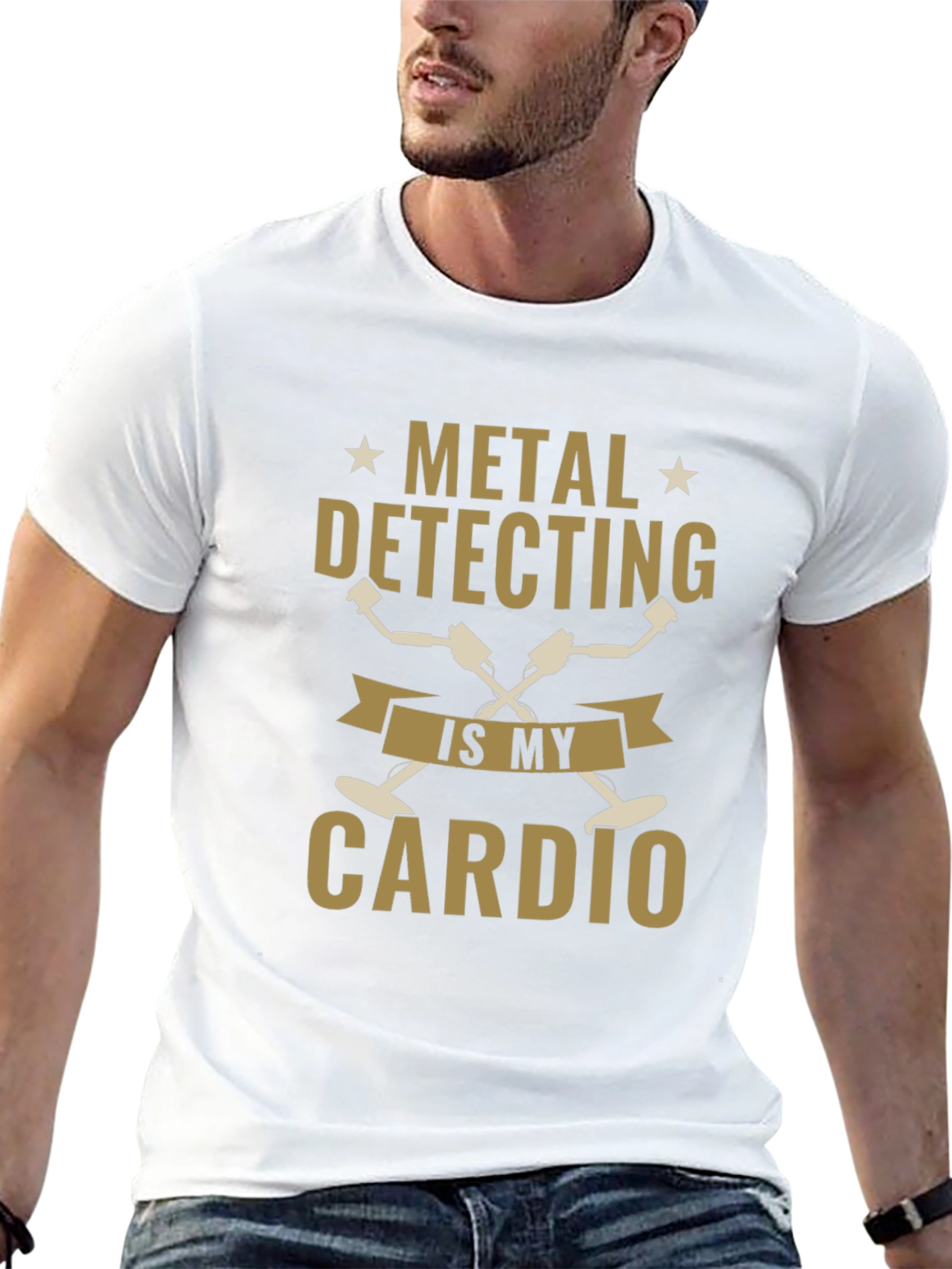 Metal Detecting is My Cardio Black T-Shirt
