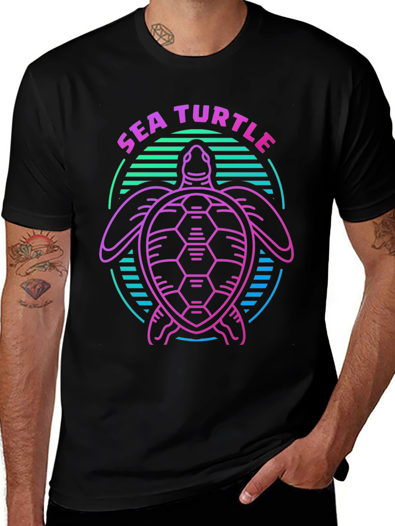 Sea Turtle Graphic Tee - Retro Style