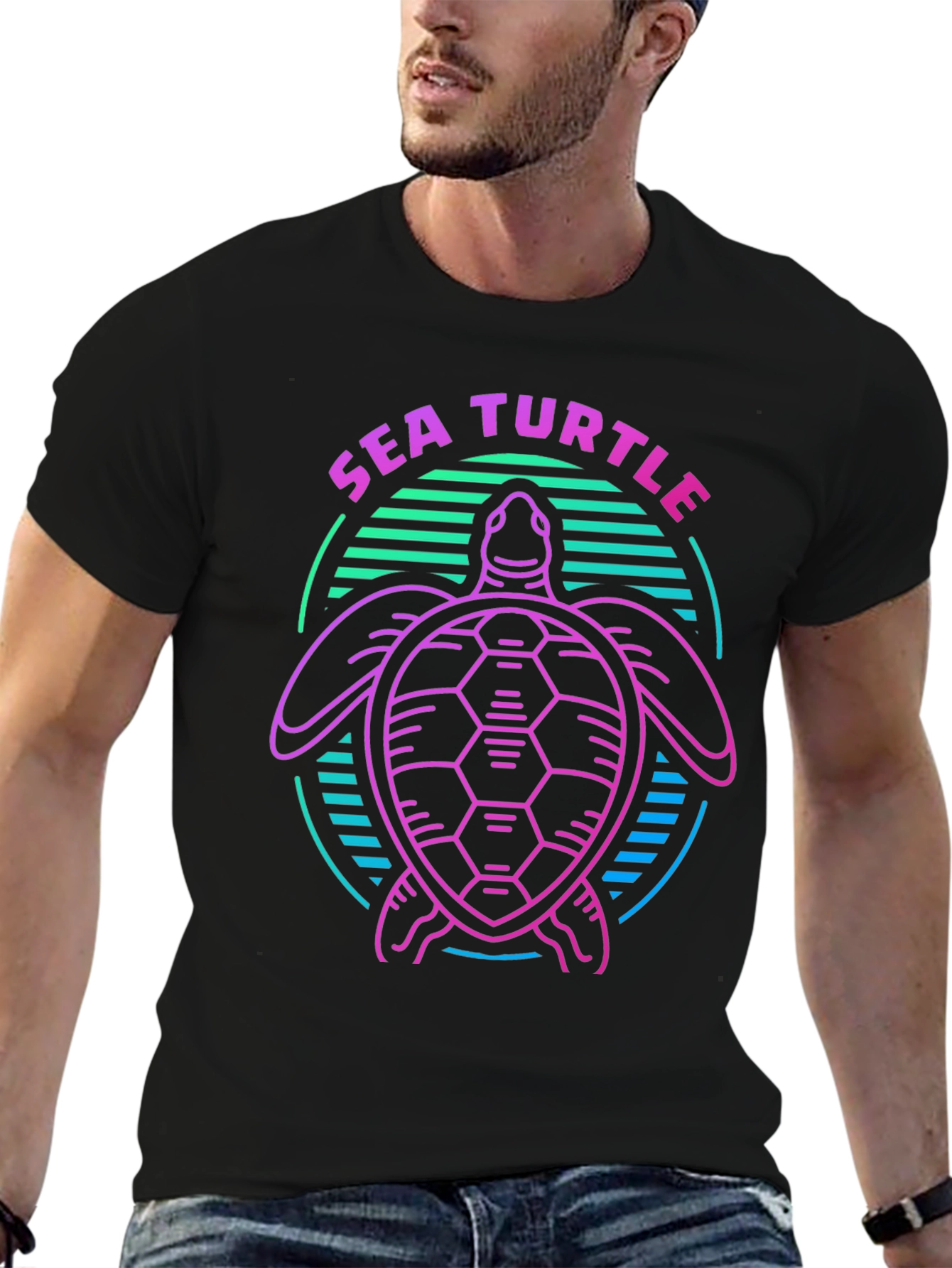 Sea Turtle Graphic Tee - Retro Style