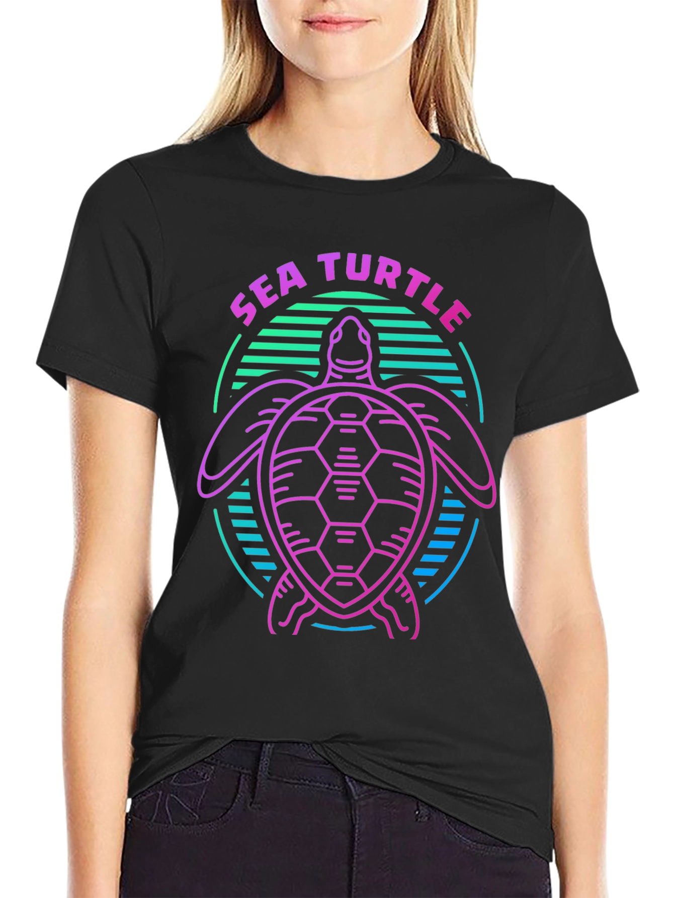 Sea Turtle Graphic Tee - Retro Style