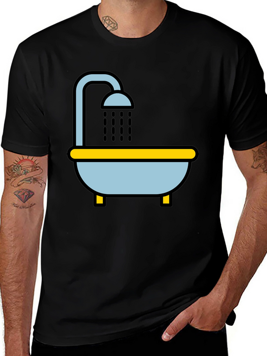 Bathtub Shower Black T-Shirt