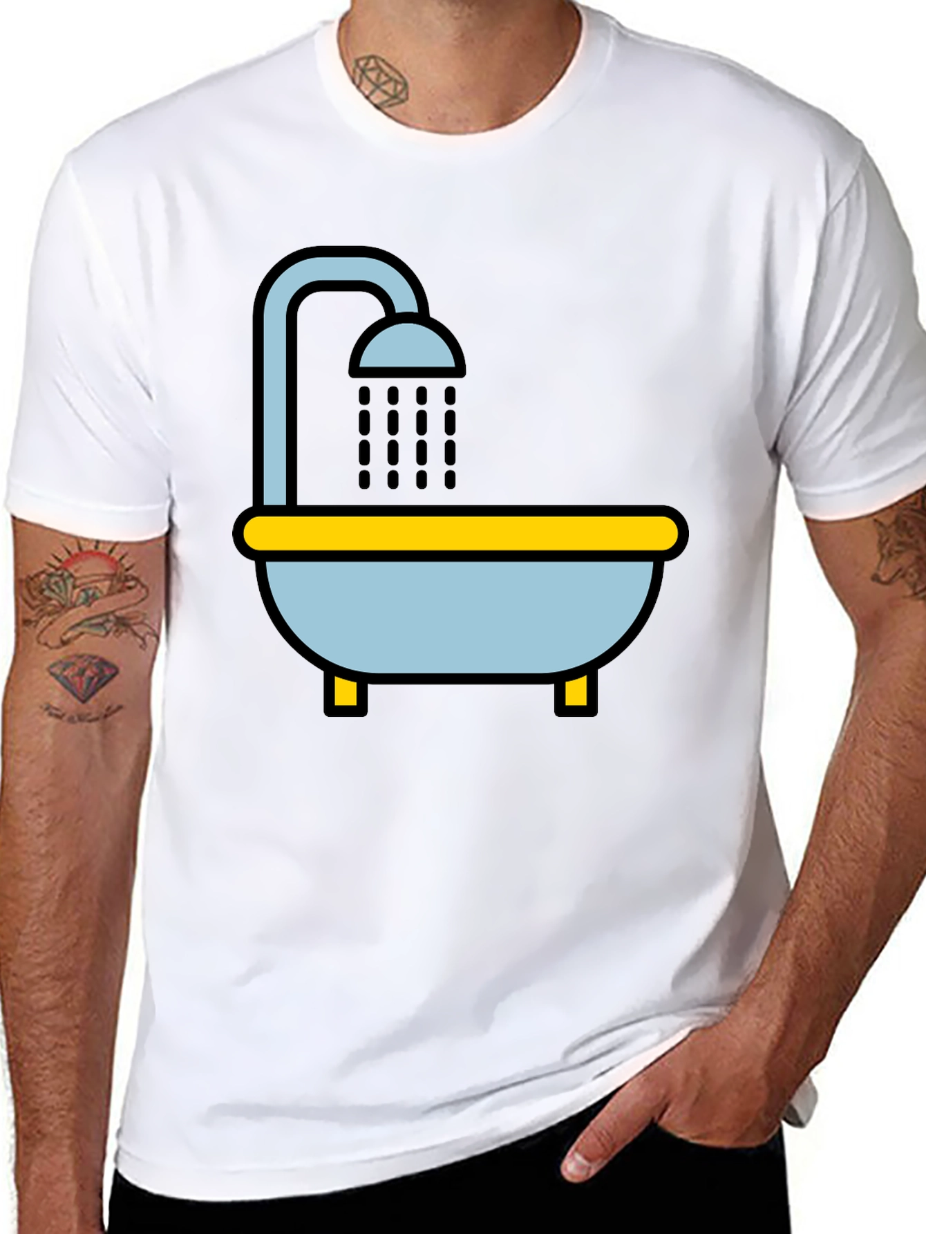 Bathtub Shower Black T-Shirt