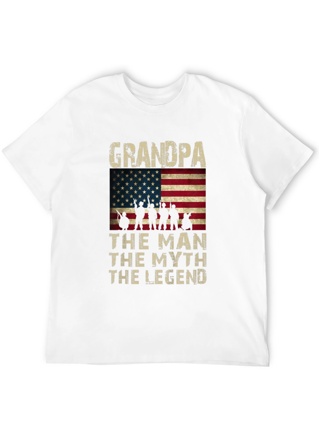Grandpa The Man The Myth Legend American Flag T-Shirt