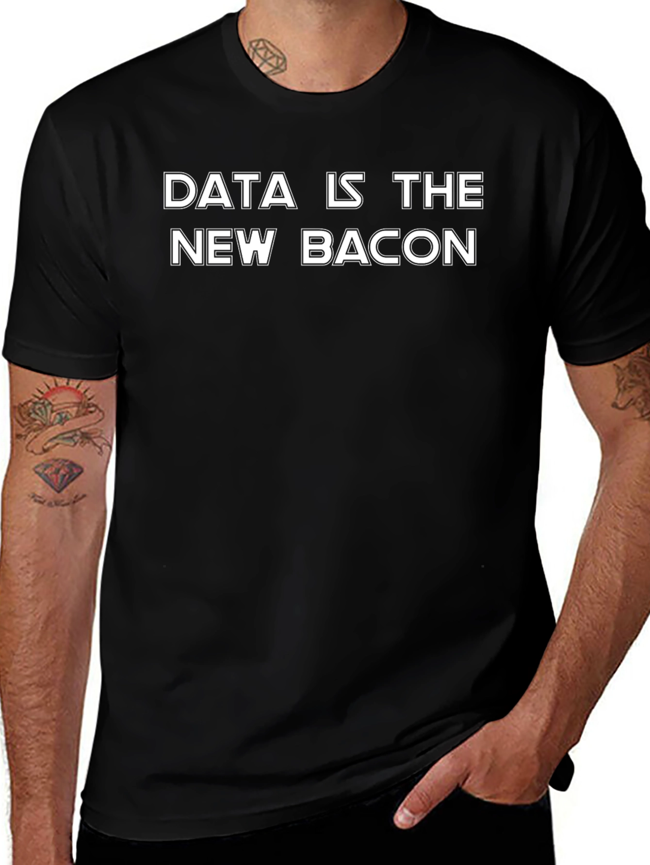 Data Is The New Bacon Black T-Shirt