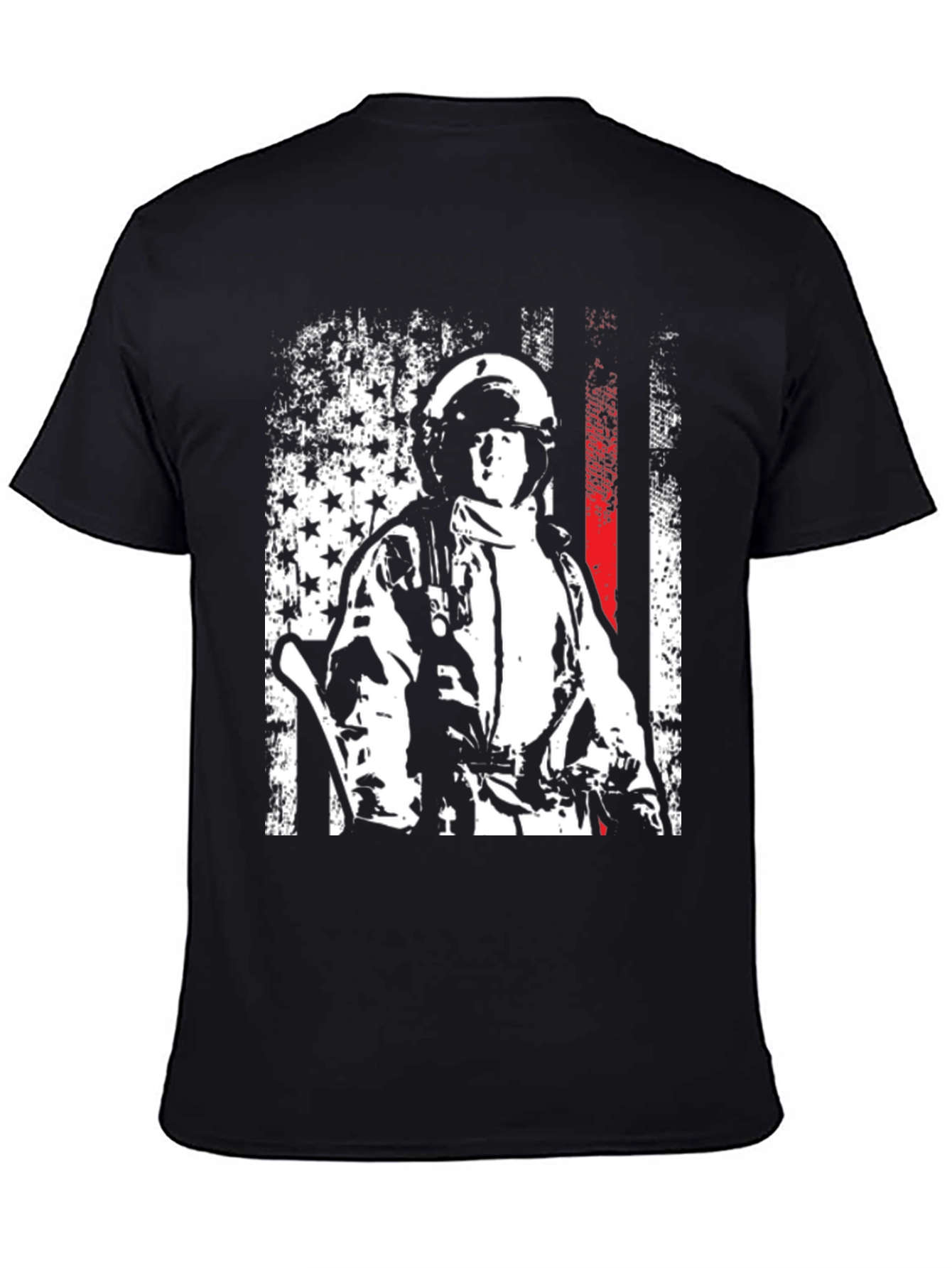 Firefighter USA Flag Graphic Tee