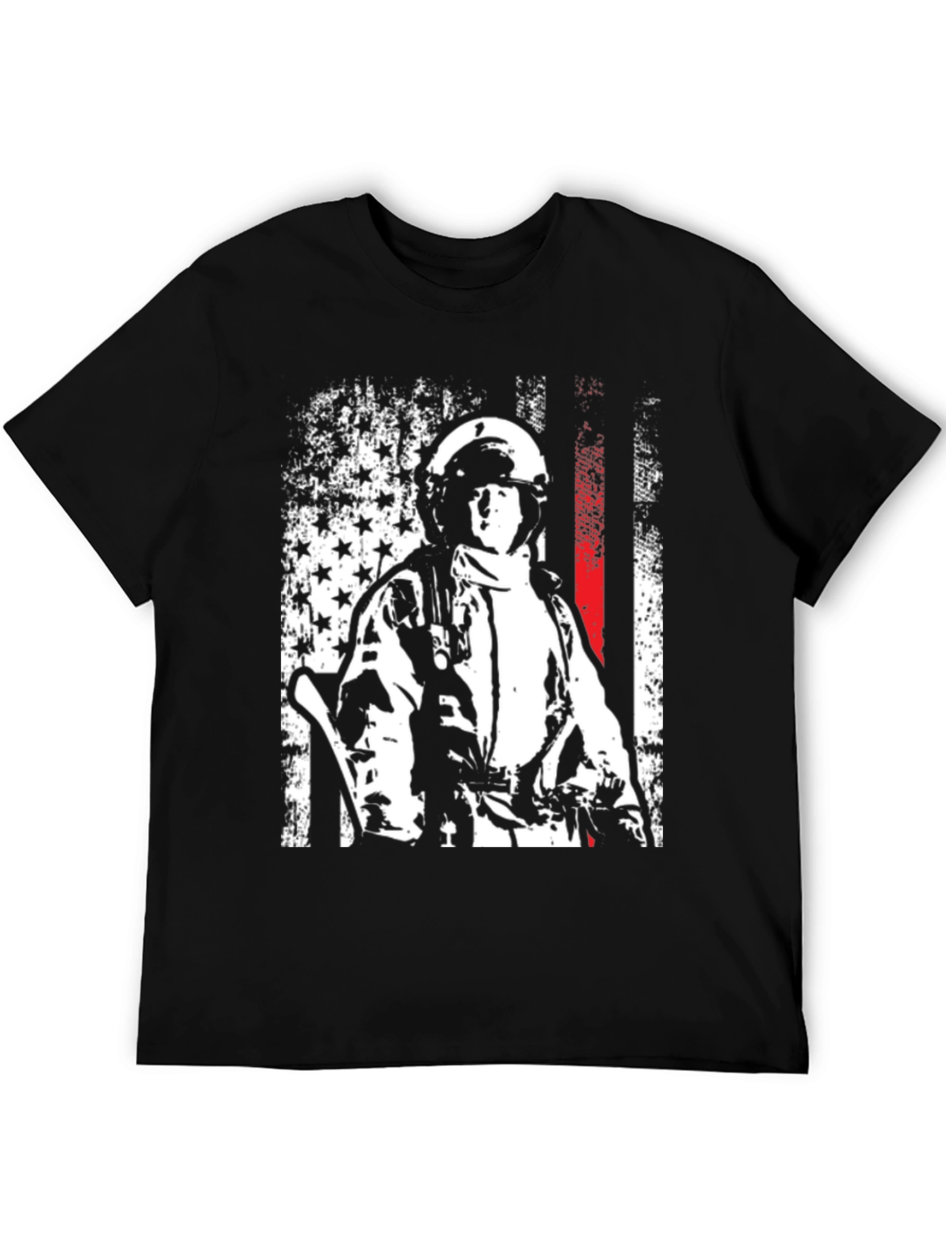 Firefighter USA Flag Graphic Tee