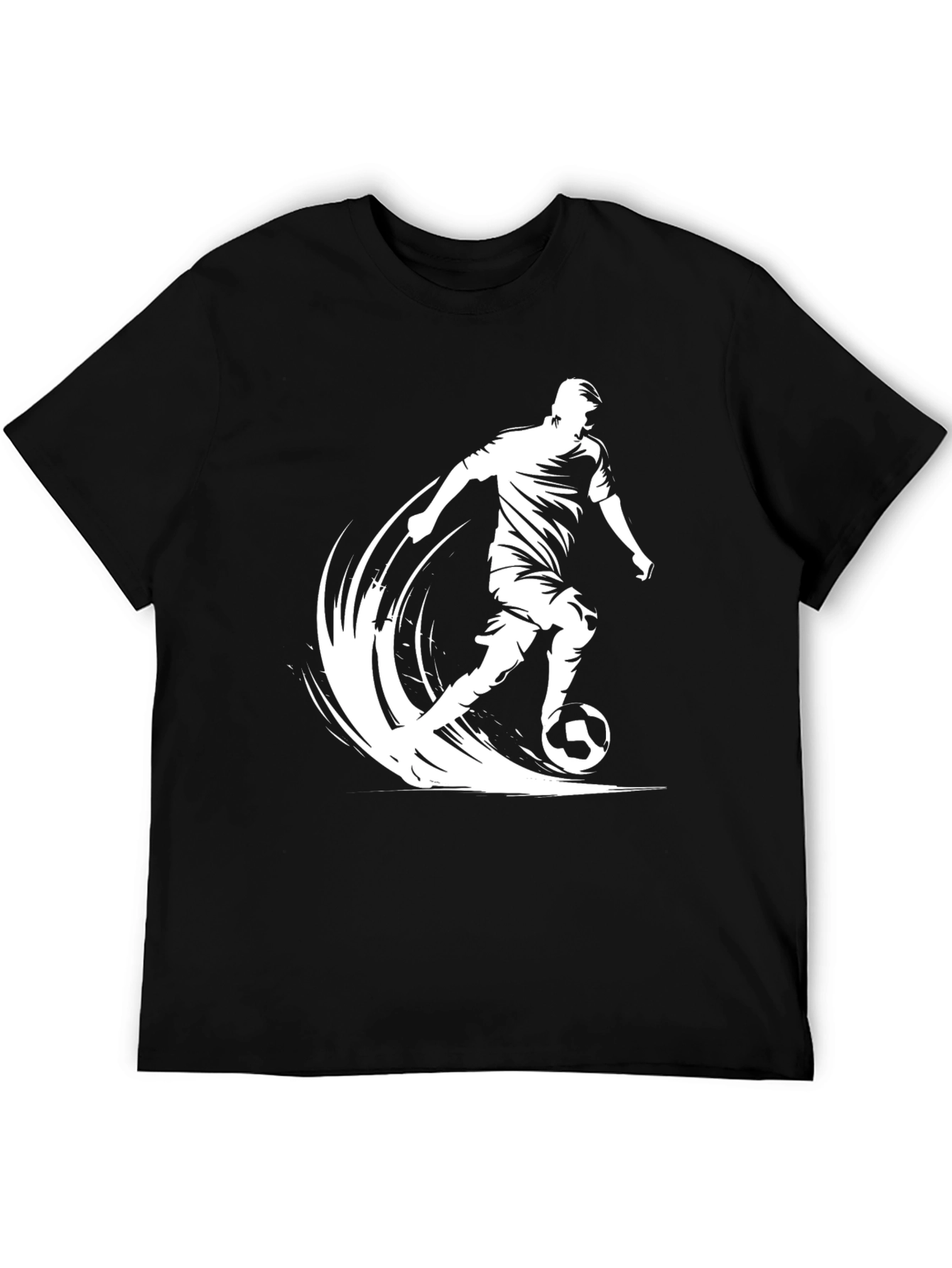 Soccer Player Graphic Black T-Shirt