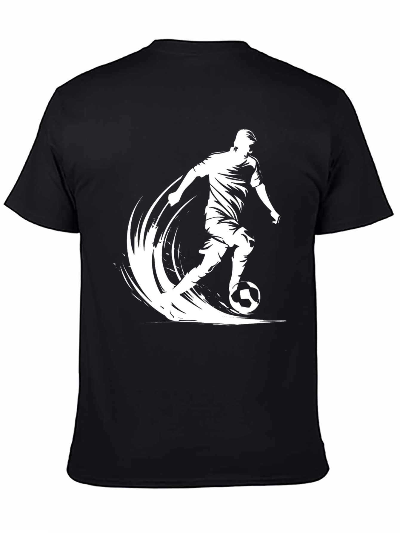 Soccer Player Graphic Black T-Shirt