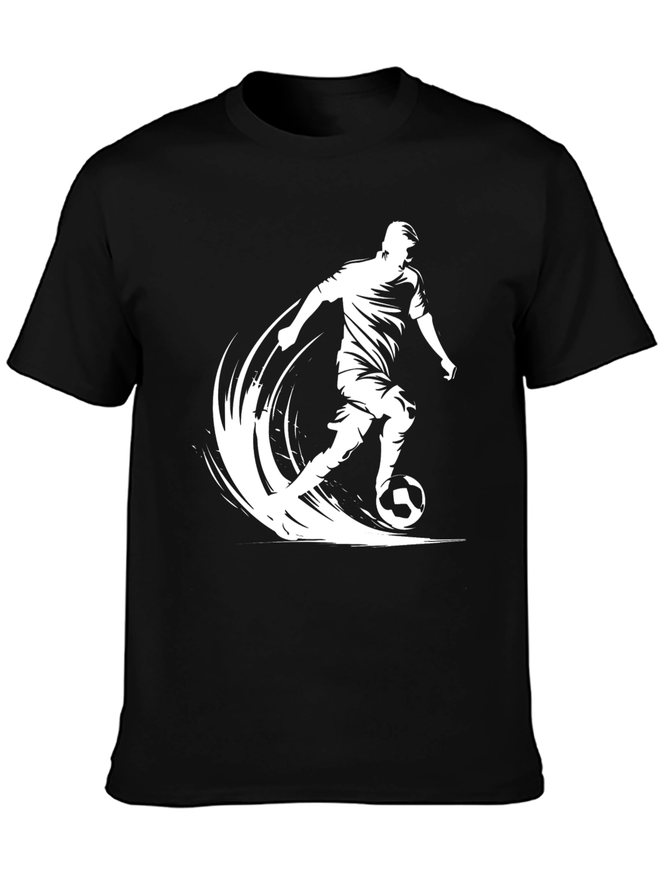Soccer Player Graphic Black T-Shirt