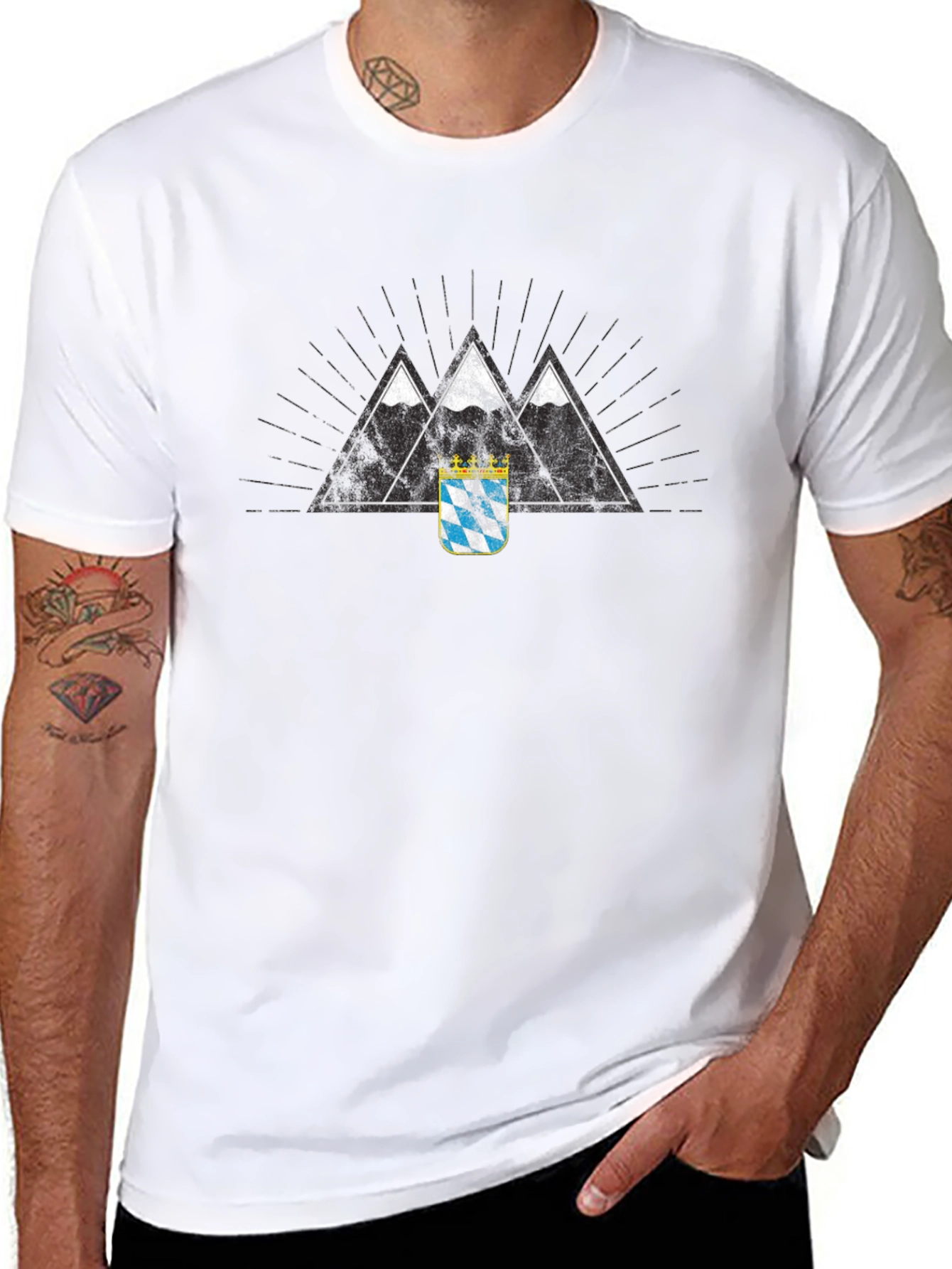 Bavarian Alps Black T-Shirt