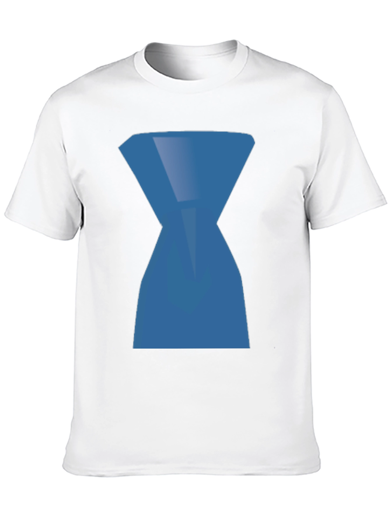 Abstract Blue Hourglass Graphic Print Black T-Shirt